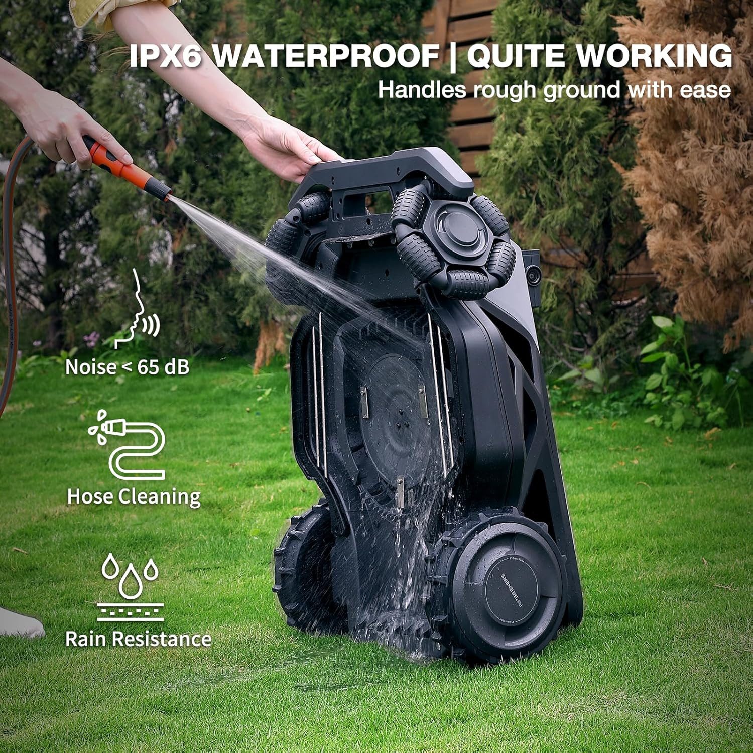 Gotagee AirSeekers intelligent robotic lawnmower, 360° obstacle avoidance, 21.9 V, 20 cm cutting width, (Equipped with RTK, maximum mowing area 2400 square meters), climbing ability up to 65%, equipped with RTK, Bluetooth/Wi-Fi/4G