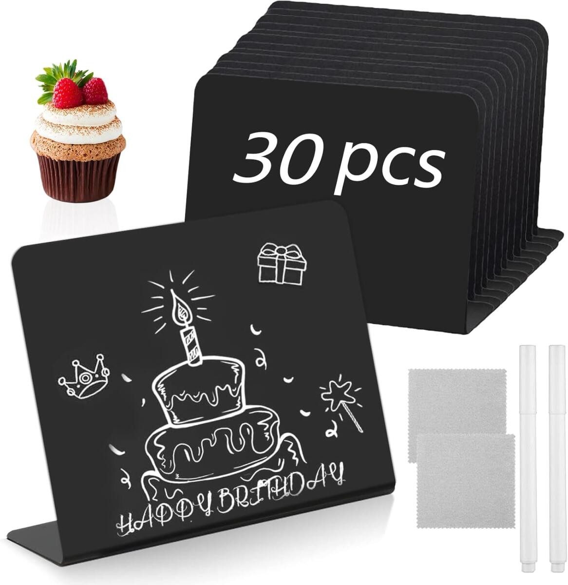 FELIXLEO Standtafel Kreidetafel Klein 30 Stück Mini Tafeln für Hochzeit Party, (1-tlg)