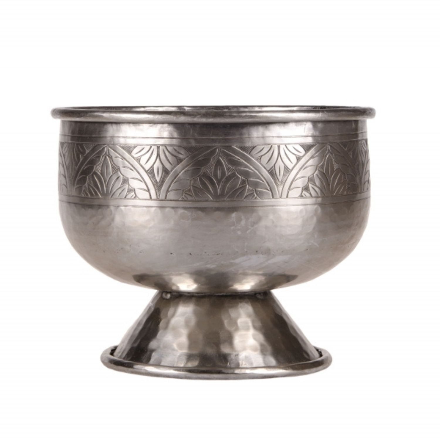 Marrakesch Orient & Mediterran Interior Dekotablett Orientalische Obstschale Schale Latif Silber aus Aluminium 21 × 17 cm (1 St), Handarbeit