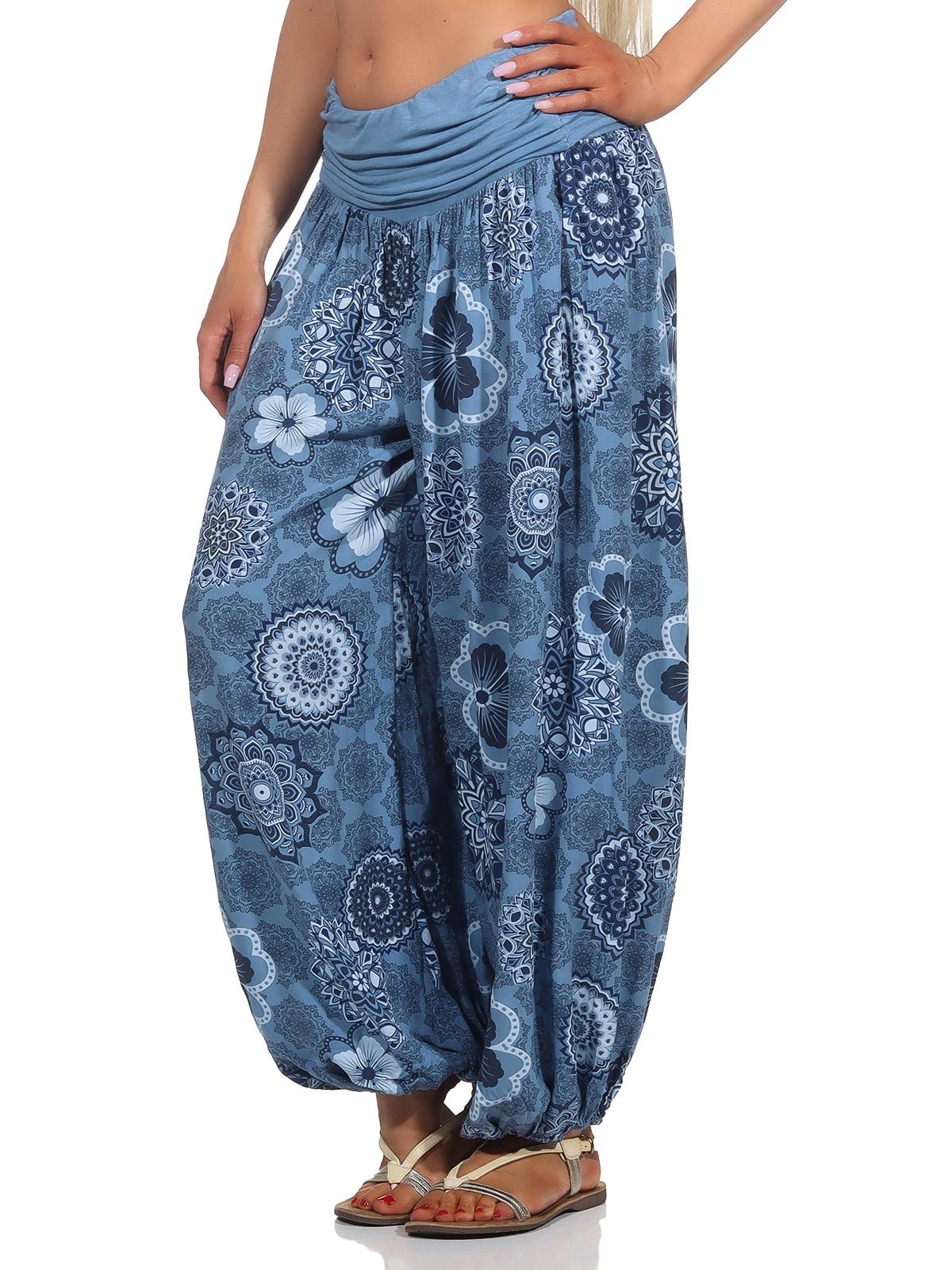OriginalYou Haremshose Sommerhose Damen Boho Flatterhose leichte Yoga-Hose weites Bein luftige & leicht, hautfreundliches Material
