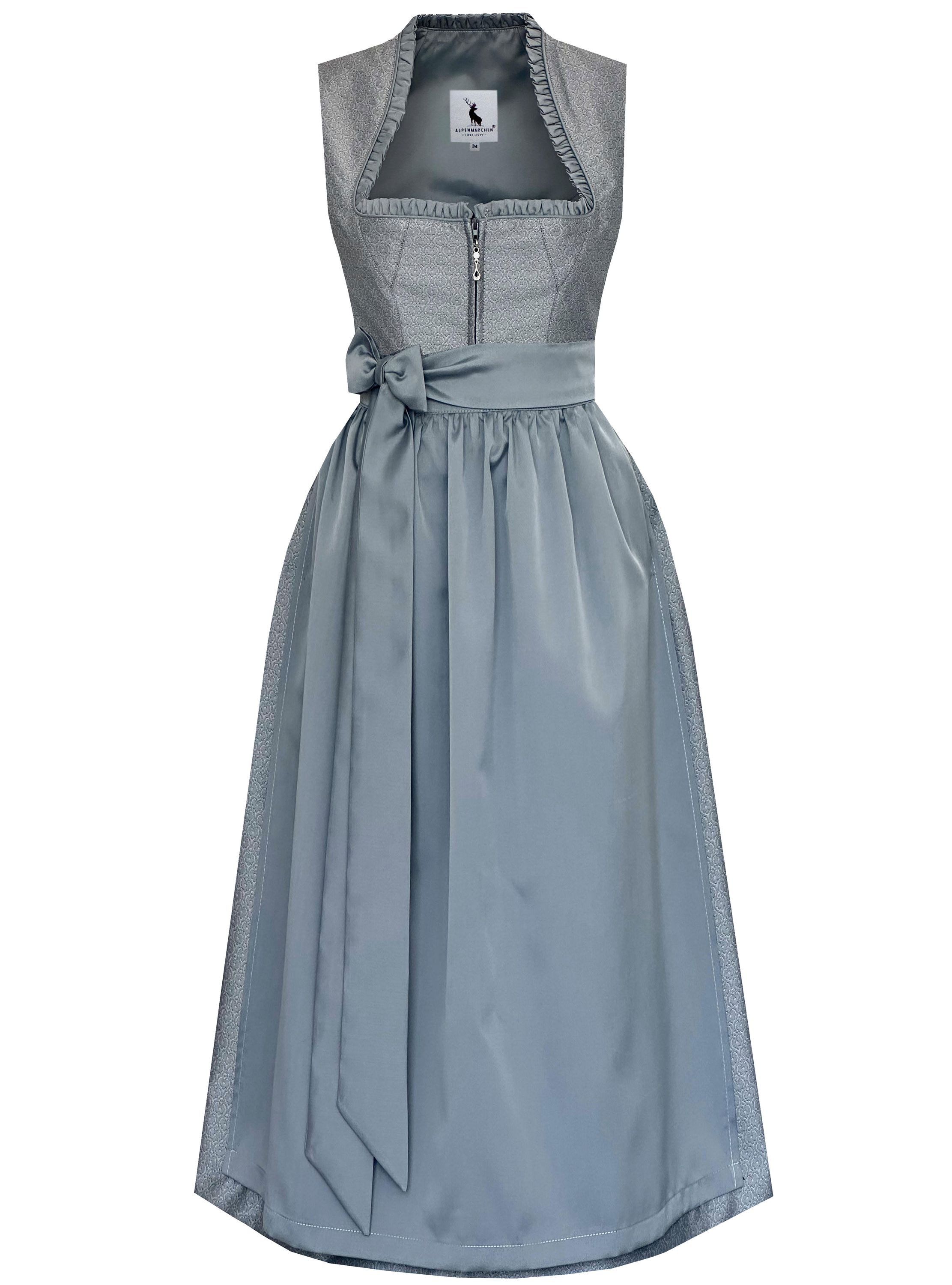 Alpenmärchen Dirndl Langes Dirndl Avelina in grau - ALM1049
