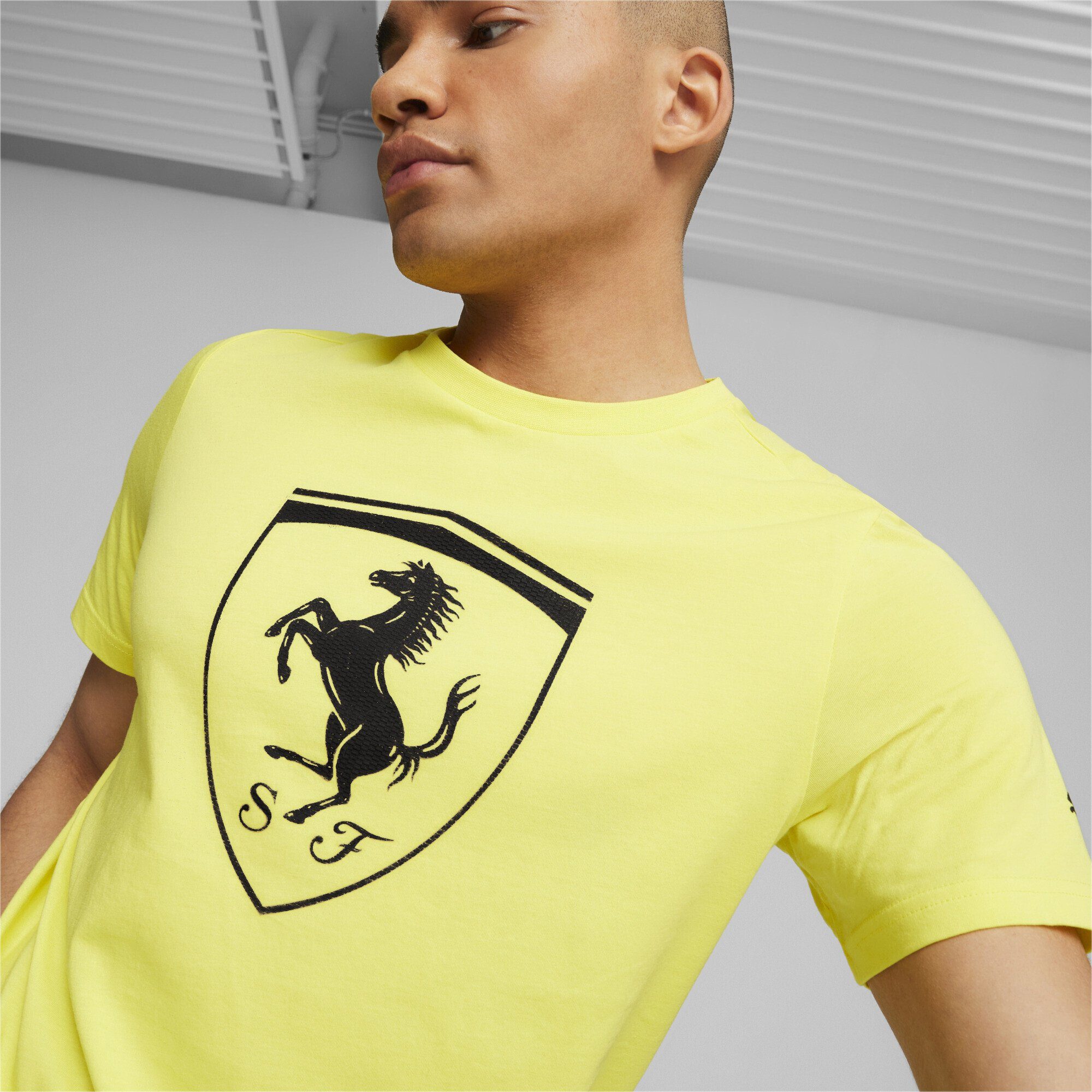 Scuderia Motorsport PUMA T-Shirt Race Big Shield Yellow Speed T-Shirt Ferrari Herren