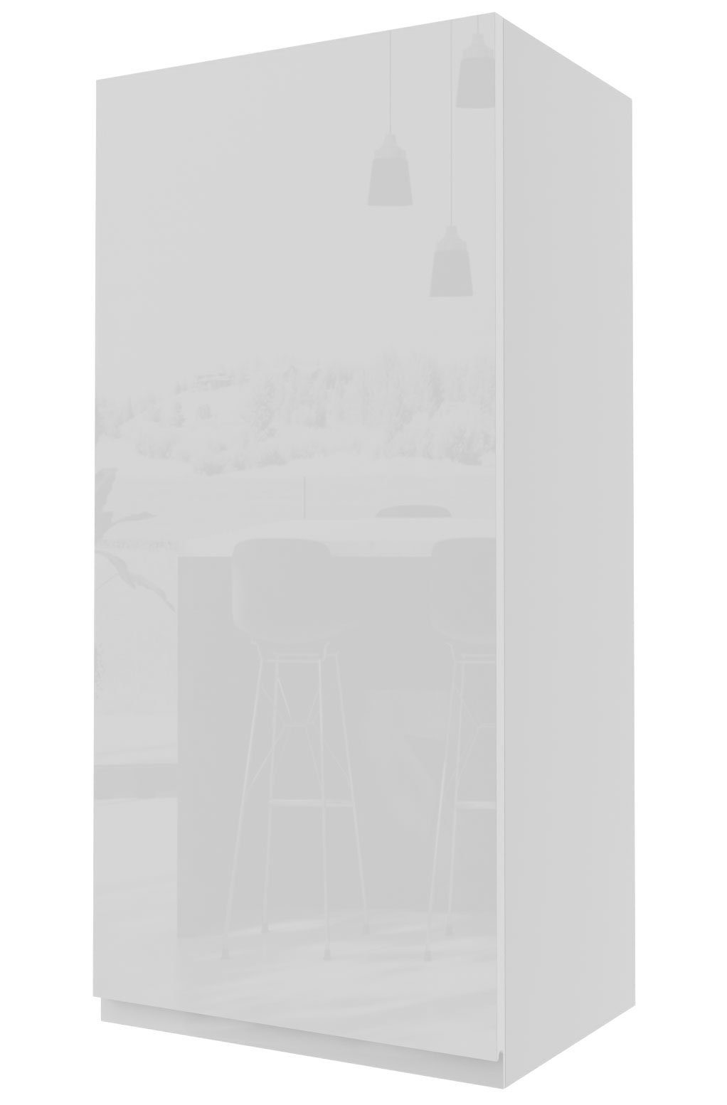Korpusfarbe und Ausführung 45cm grifflos Klapphängeschrank (Florence) Hochglanz 9003 1-türig wählbar Florence Feldmann-Wohnen RAL Front-, signalweiß