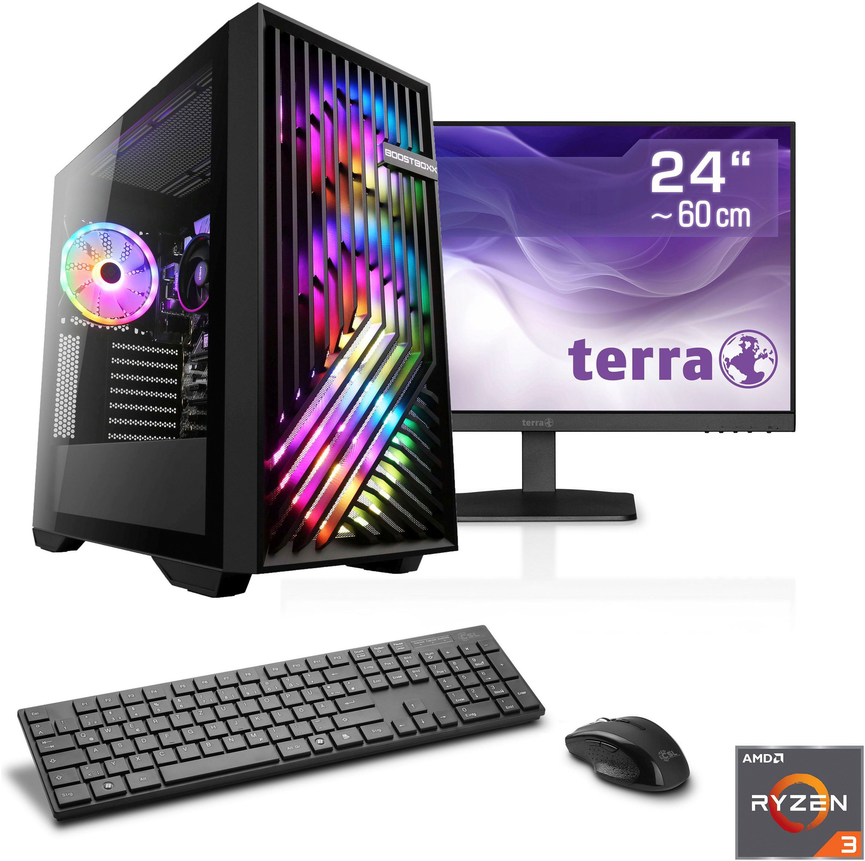 CSL Levita V28352 PC (AMD Ryzen 3 3200G, 16 GB RAM, 500 GB SSD, Luftkühlung)