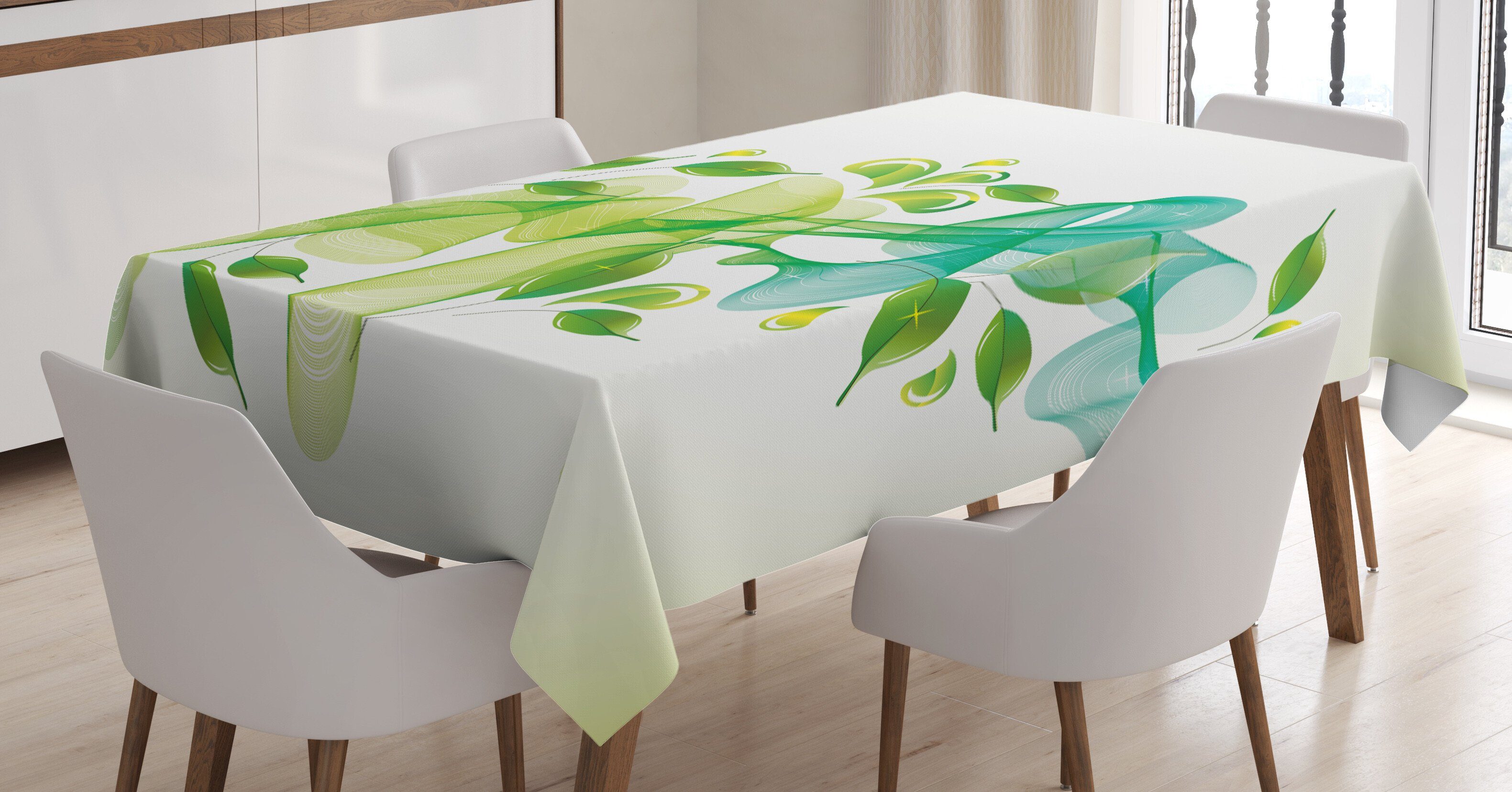 Abakuhaus Tischdecke Farbfest Waschbar Für den Außen Bereich geeignet Klare Farben, Modern Abstrakte Blumenauslegung