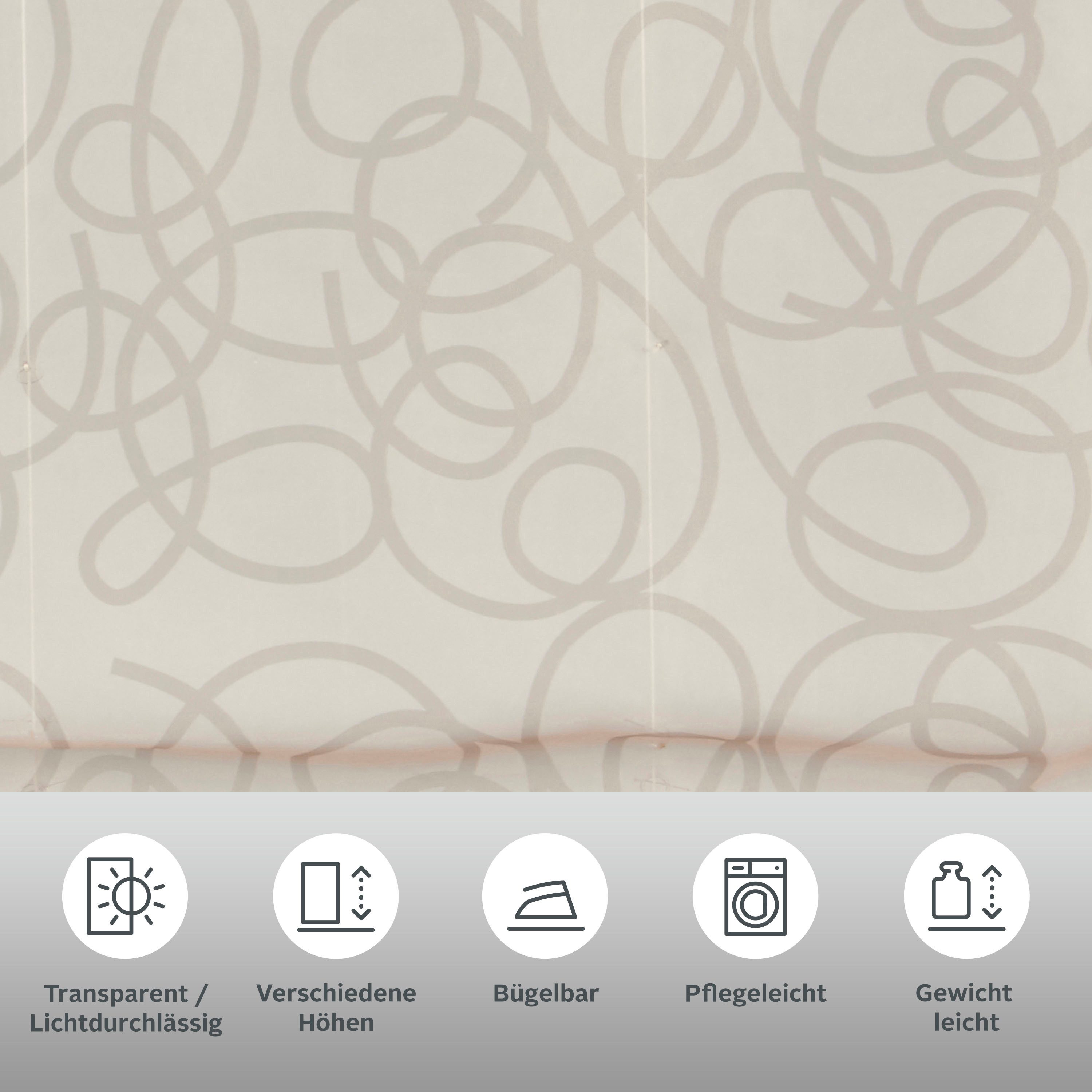 my home Raffrollo Tanaro, mit Schlaufen, halbtransparent, Voile, Polyester, günstig online kaufen