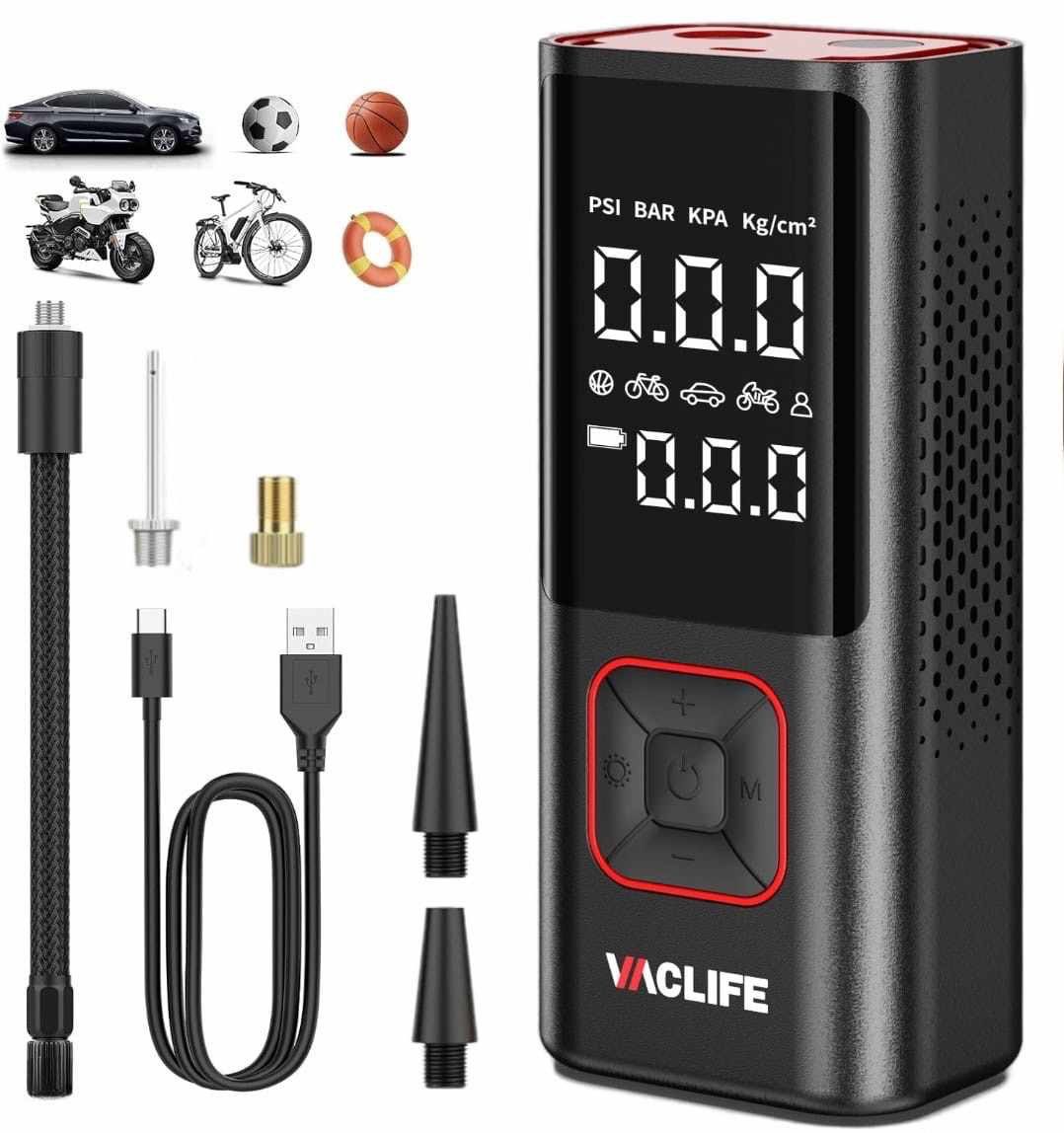 Akku-Luftpumpe Kompressor LED Auto Fahrrad Ball elektrische Luftpumpe mit Licht