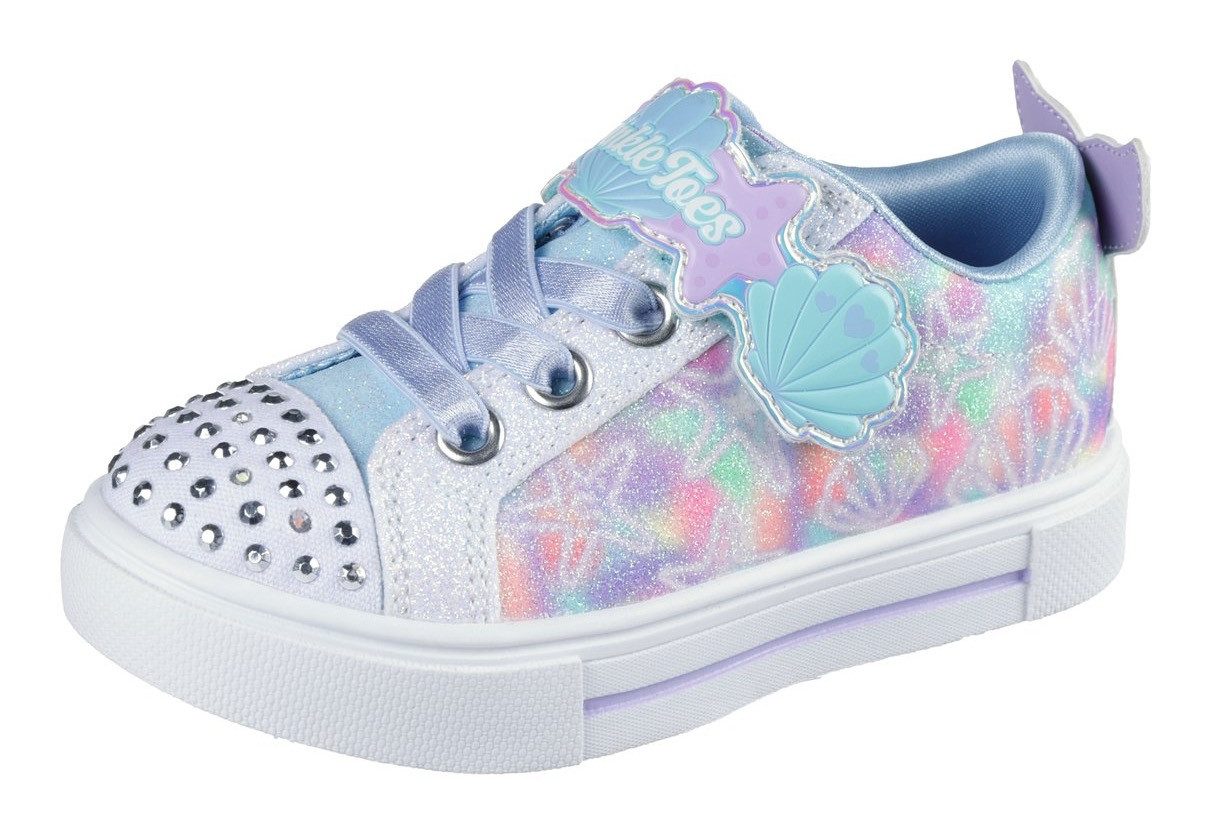 Skechers TWINKLE SPARKS Sneaker, Blink,-Schlupfschuh mit Glitzer+Strass, Größenschablone zum Download