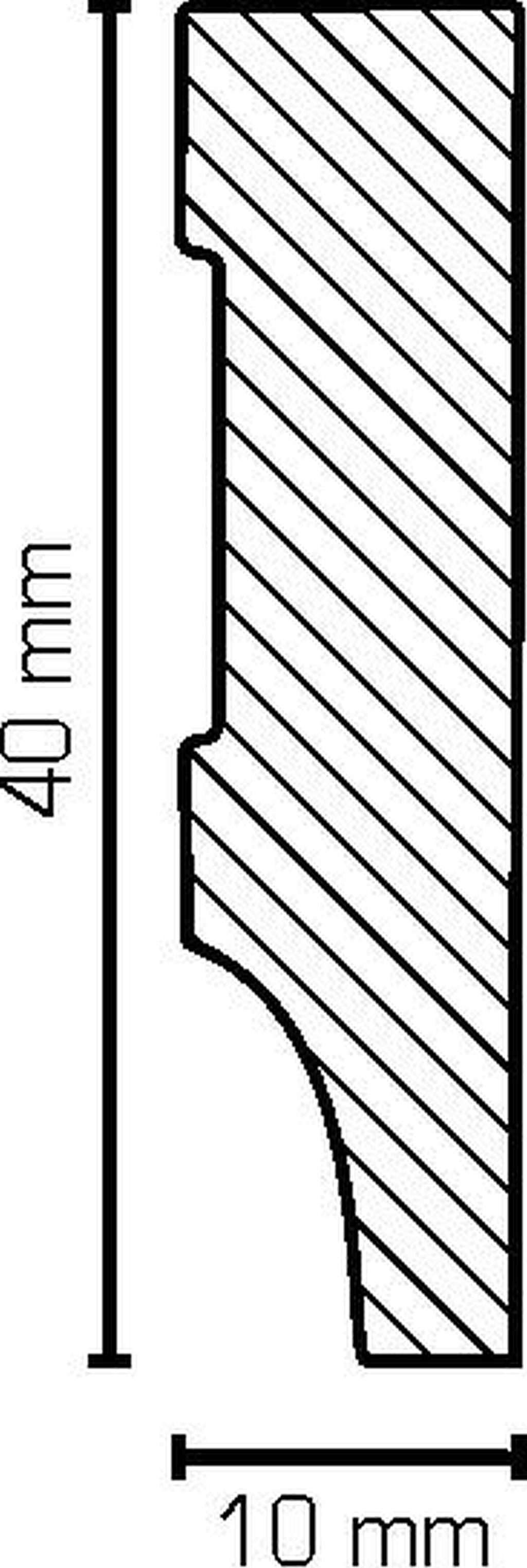 Südbrock Sockelleiste Sockelleiste weiß MDF 10 x 40 mm Foliert RAL 9016 Fußleisten, L: 250 cm, H: 4 cm, 1-St.
