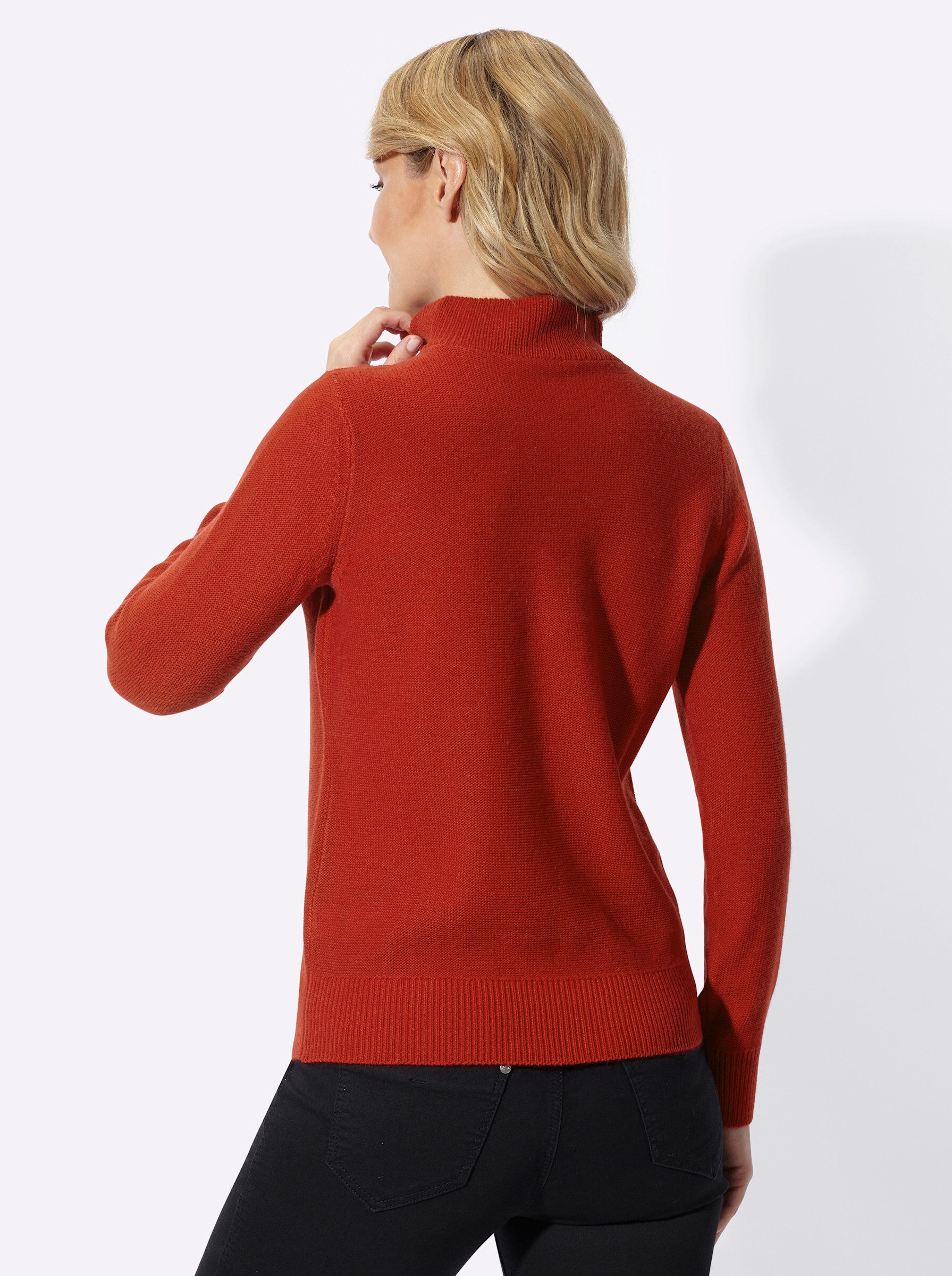 Sieh an! Strickpullover Troyer-Pullover Langarm