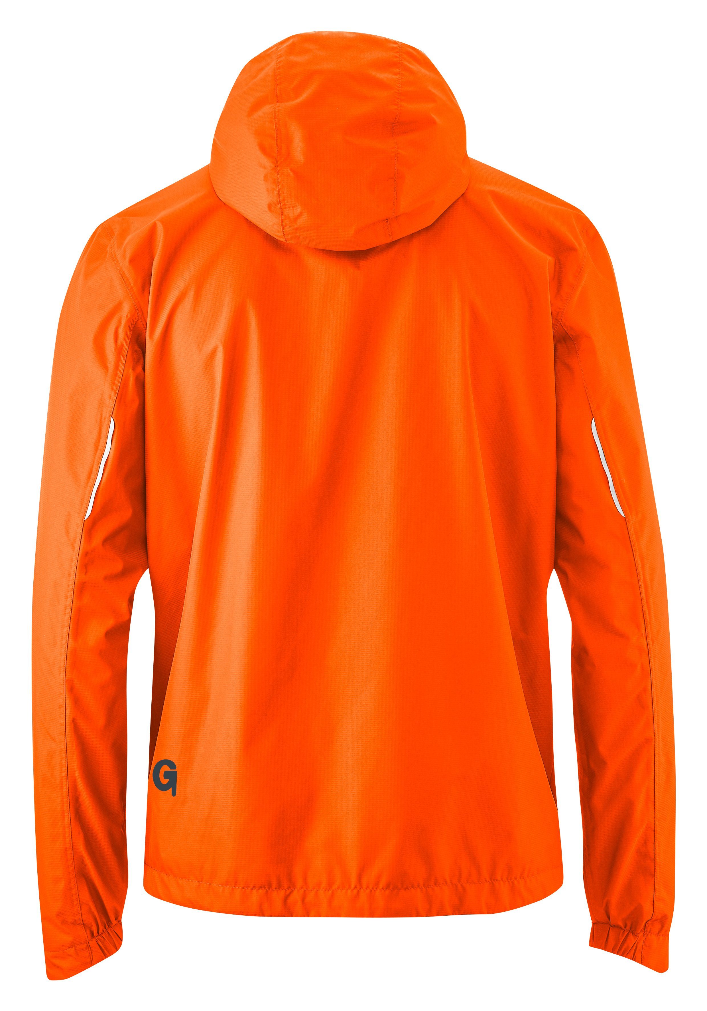 Gonso und neonorange mit Herren Radjacke Kapuze wasserdicht, Regenjacke Light wind- Save Fahrradjacke