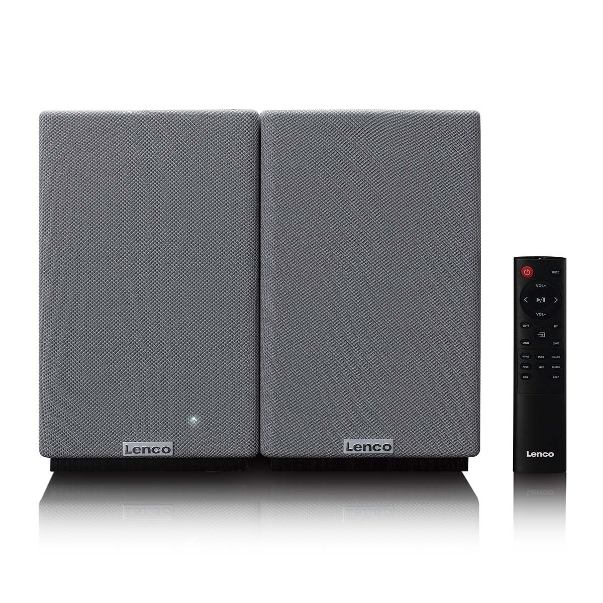 Lenco SPB-240BKGY Lautsprecher 2.0 (Bluetooth®, Bluetooth, USB, optischer Eingang. Flexibel für jedes Setup nutzen)