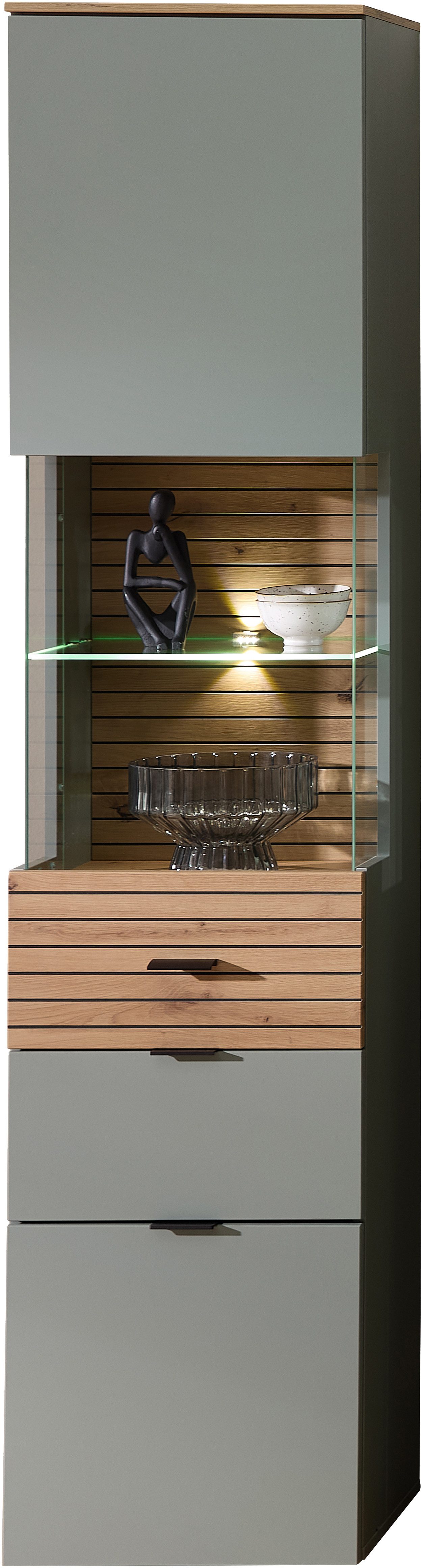 Innostyle Vitrine INA Vitrine, 45 x 200 x 36 cm (B/H/T) (1-St) L/R verwendbar, inkl. Beleuchtung, Softclose