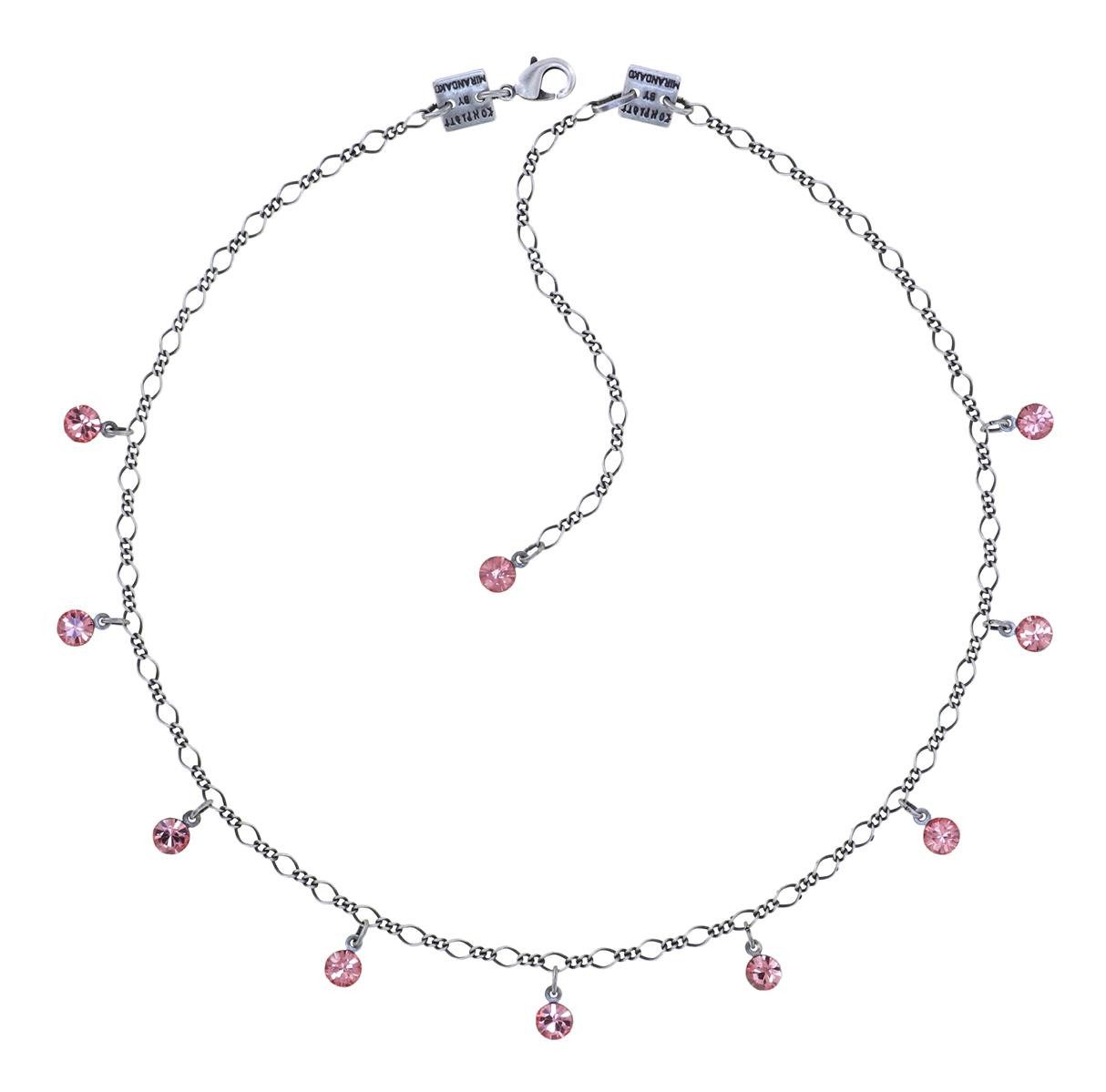 Kette mit Anhänger KONPLOTT Halskette Tutui pink rose Antik Silberfarben Collier