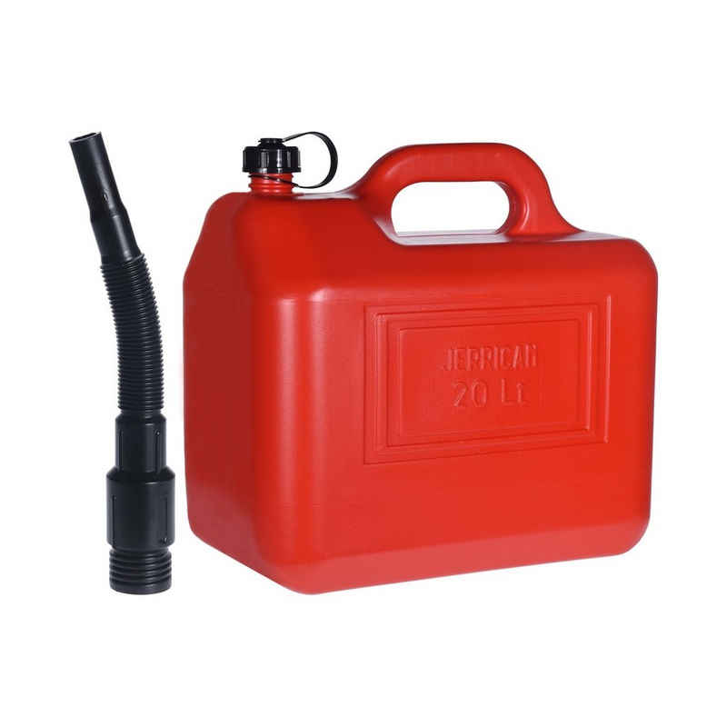 HTI-Living Benzinkanister Benzinkanister rot 20 Liter (Stück, 1 St., 1 Kanister 1 Einfüllhilfe), Ölbehälter Kanister Kraftstoffkanister Reservekanister