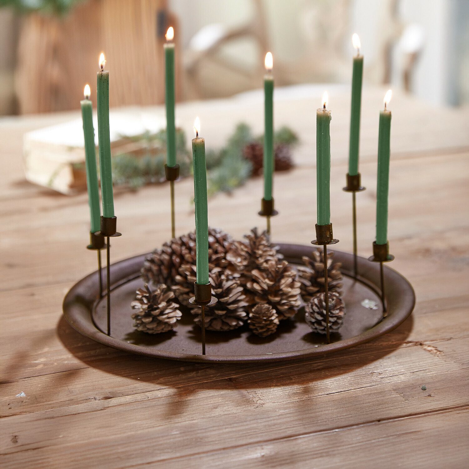 Mirabeau Kerzenständer Kerzentablett Ophéline antikbraun