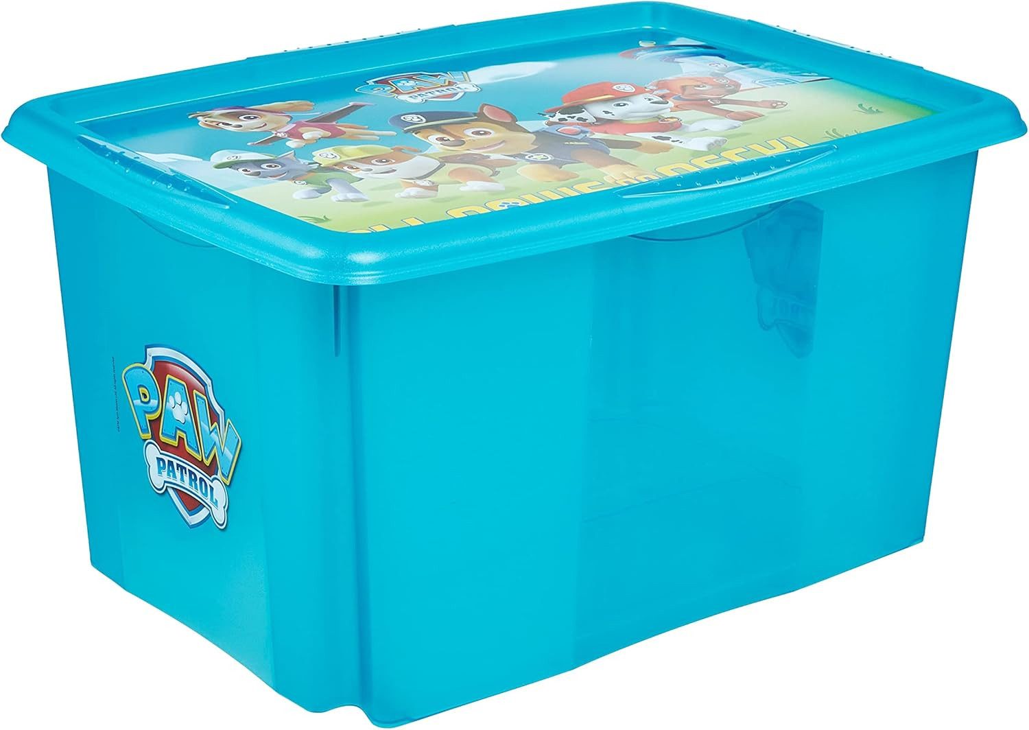 keeeper Aufbewahrungsbox 1x Paw Patrol Aufbewahrungsbox mit Deckel, Dreh- und stapelbar 45 l (1 St), Karolina, Fresh Blue Transparent