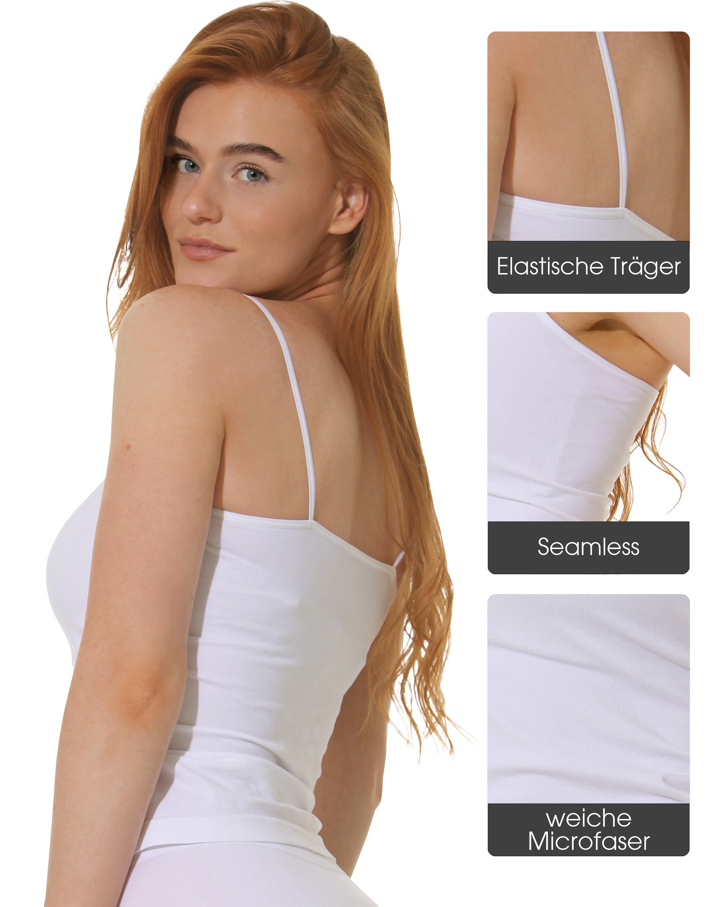Yenita® Unterhemd Träger Top (4-St) in angenehmer Microfaser-Qualität