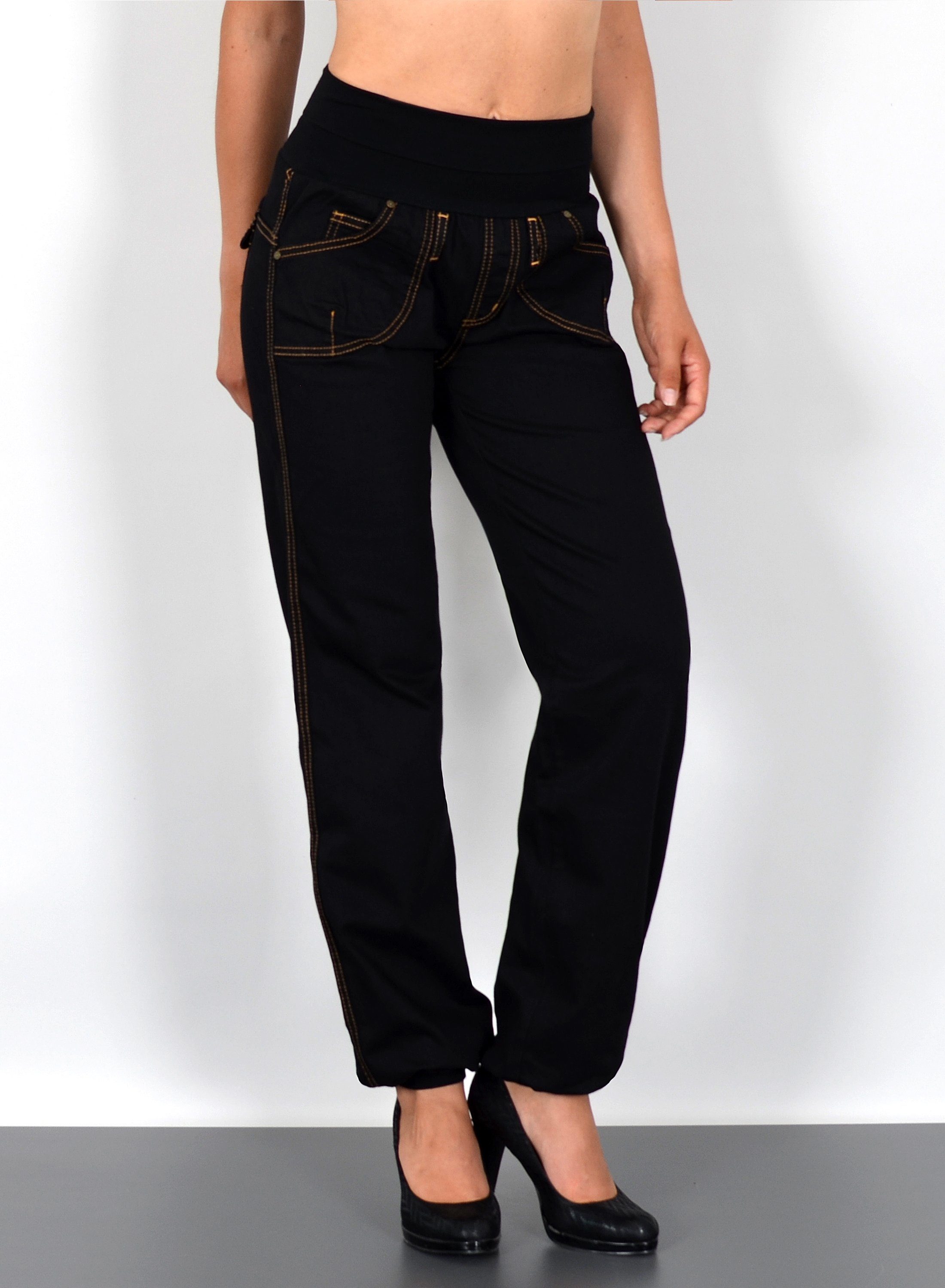 ESRA Pumphose Damen Jeanshose Pumphose hohe Leibhöhe Baggy Jeans High Waist günstig online kaufen