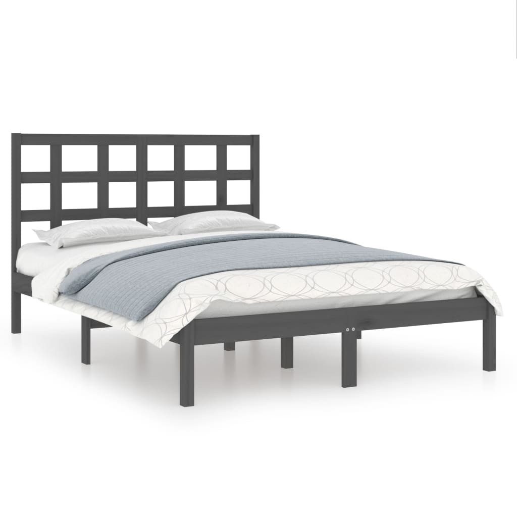 Vidaxl Massivholzbett Grau 200x200 Cm günstig online kaufen