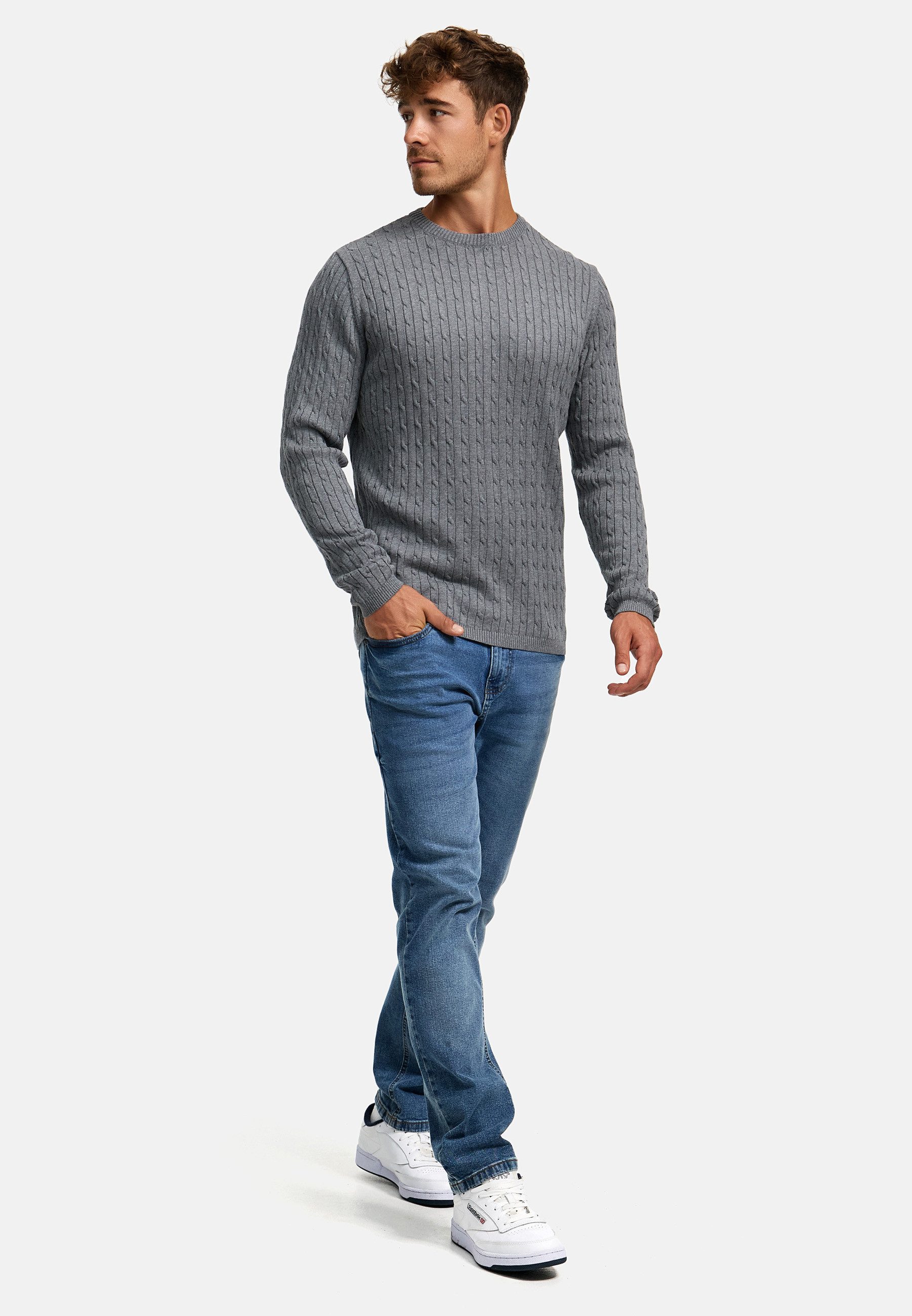 Kronstadt Strickpullover Herren KSCable Pullover Herrenpullover Feinstrickpullover mit Rundhalsausschnitt