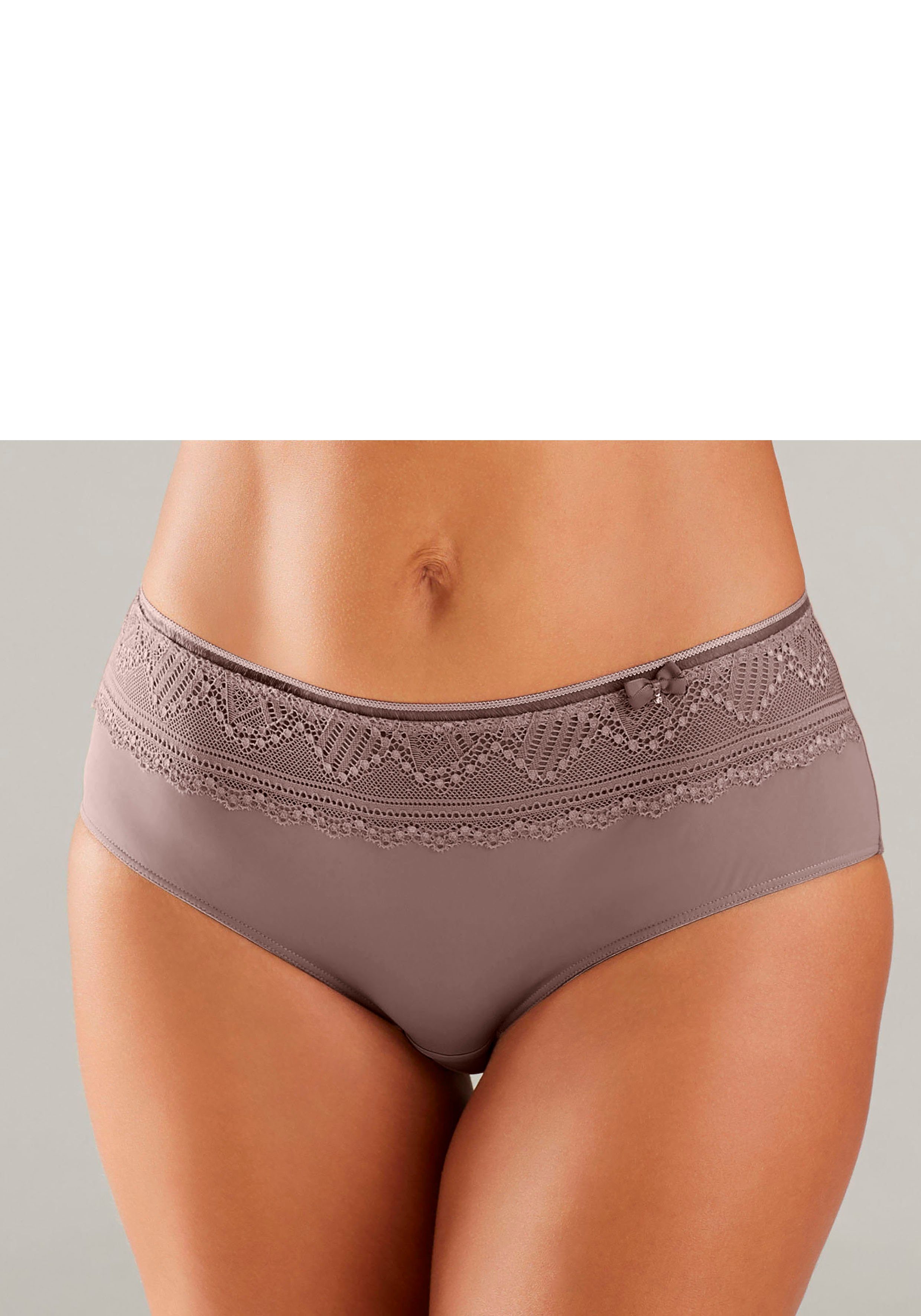 anteilig LASCANA aus recyceltem taupe Spitze Polyamid mit Panty