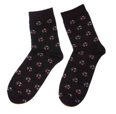 WERI SPEZIALS Strumpfhersteller GmbH Socken »Damen Socken >>Blumen Motive<< aus Baumwolle« (1-Paar)