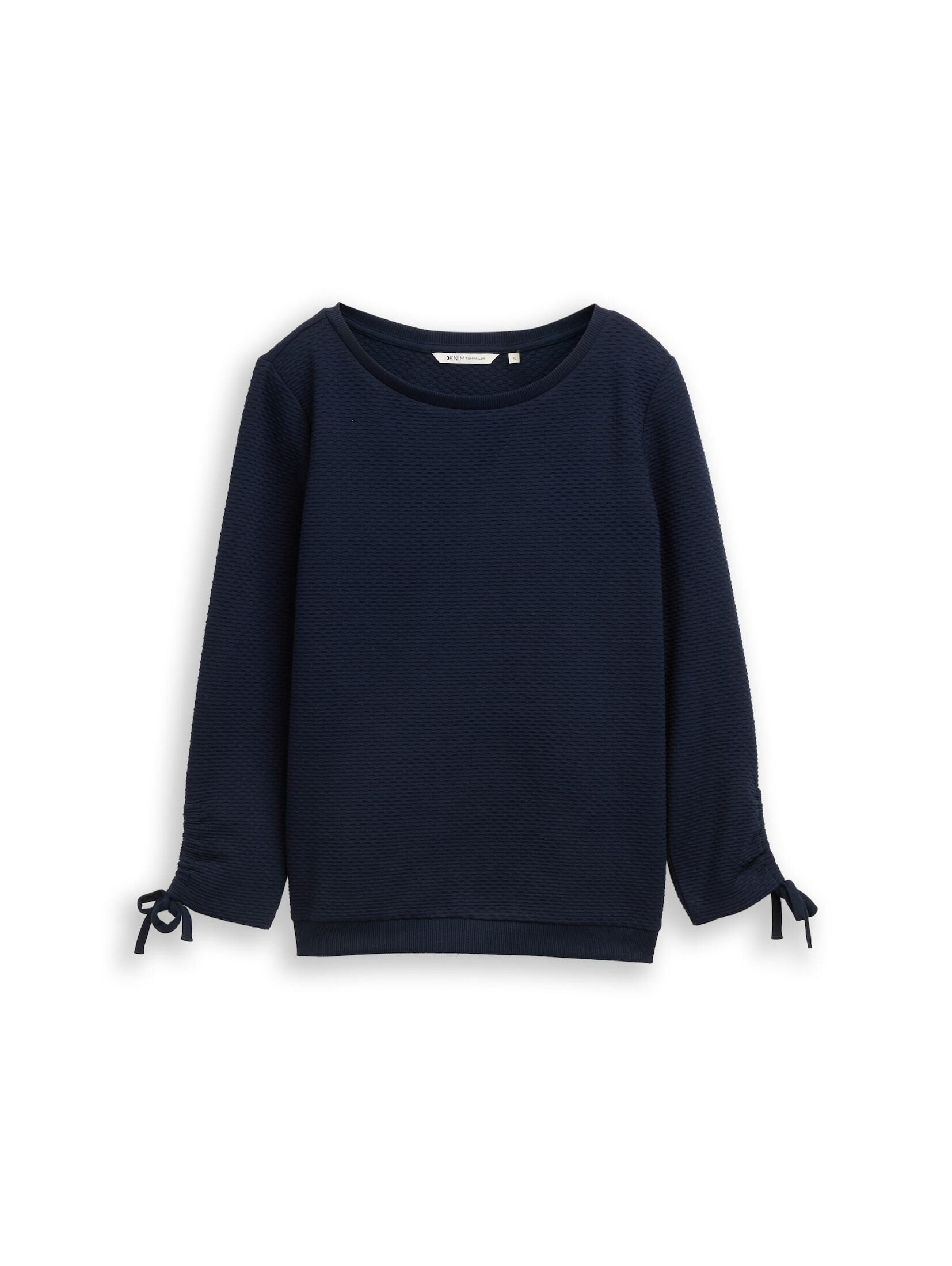 TOM TAILOR Denim Sweatshirt Strick & Sweatshirts Slim Fit Sweatshirt mit Raffärmeln – Bild 2 von 5