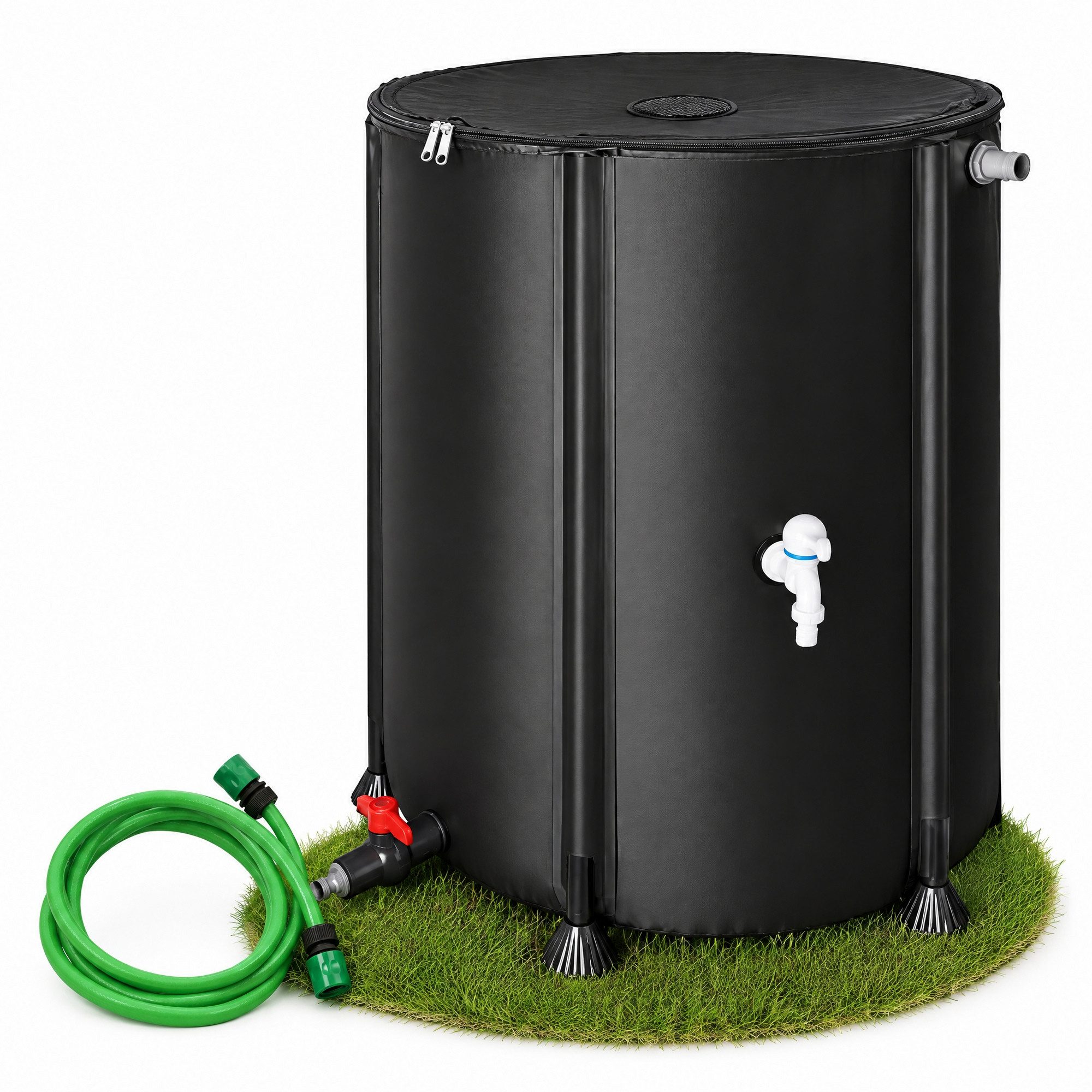 Melko Regentonne Regenwassertank faltbar Regenfass Wassertank Regenwassertonne, 380 l, (Stück, Stück), inkl. 2 Meter Wasserschlauch mit …