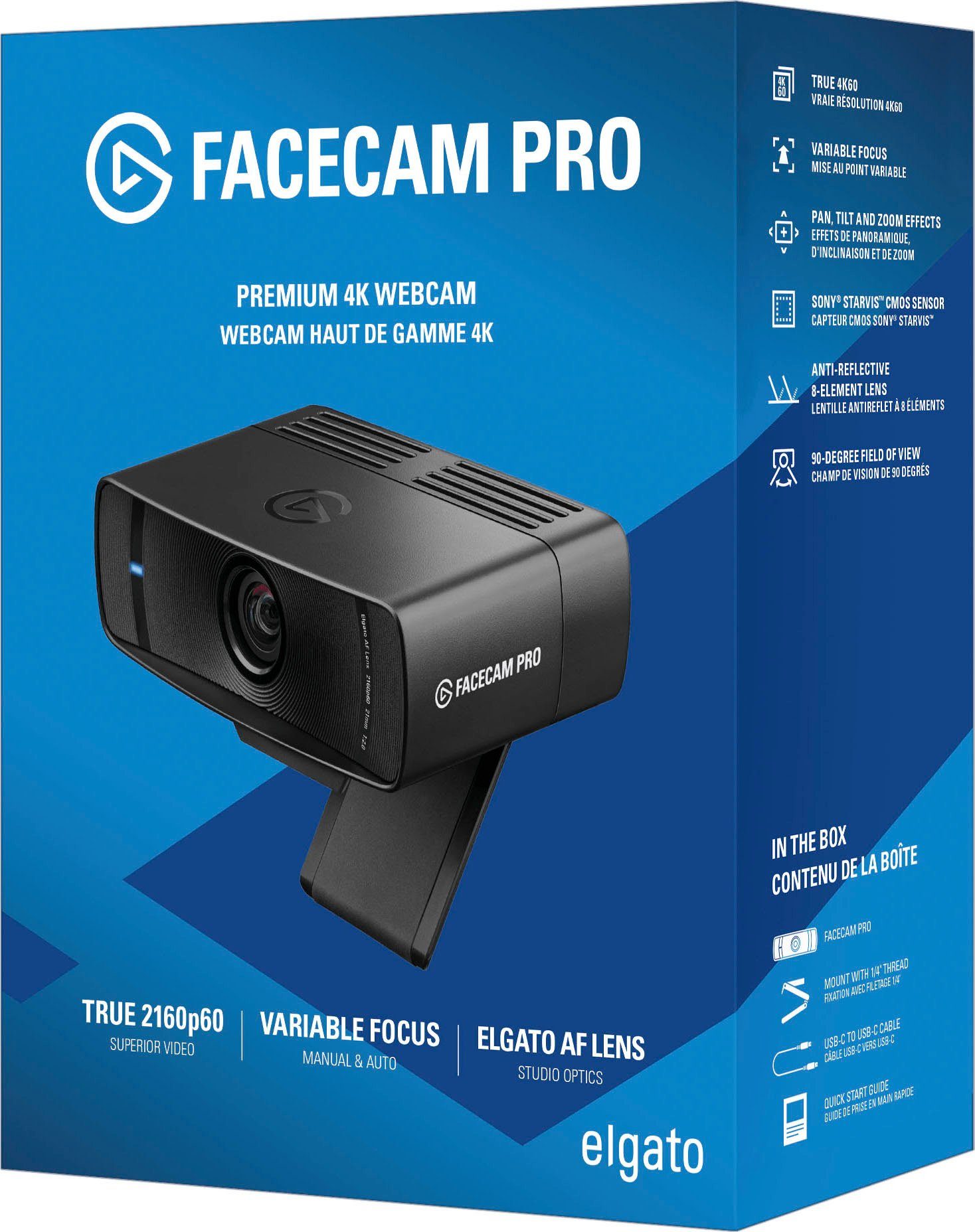 streaming HD, 4k Webcam Brennweite: (4K camera Elgato 21 Facecam Pro mm) Ultra