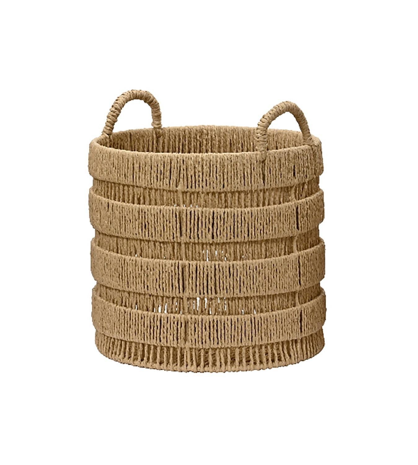 Kaemingk Aufbewahrungskorb SALLY, Ø 33 cm, Braun, Papierseile, Metallgestell, (1 St), mit Griffen