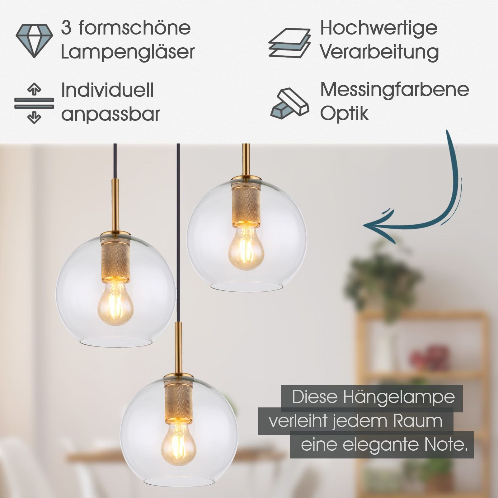 bmf-versand Hängeleuchte Hängeleuchte Esszimmer Messing Hängelampe günstig online kaufen