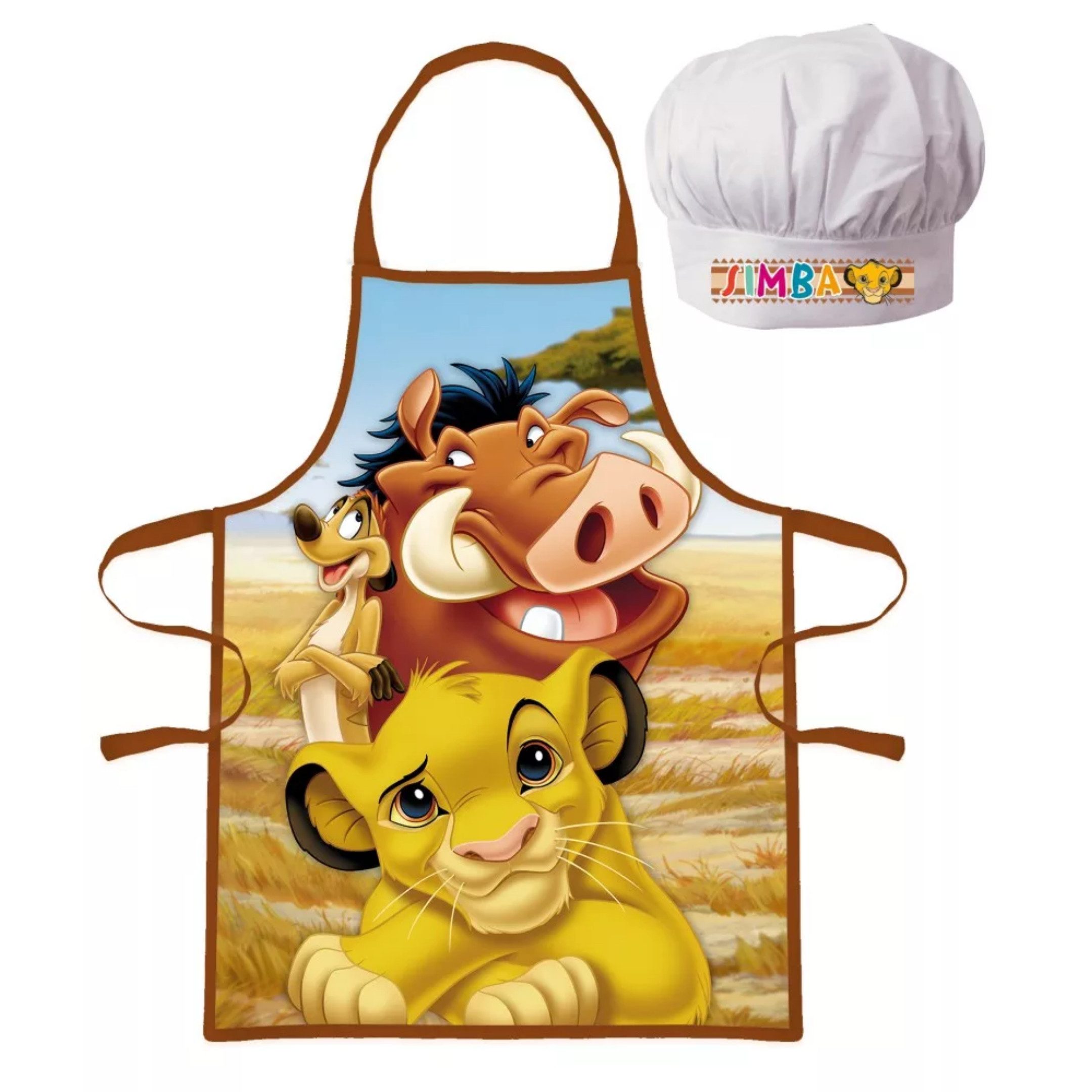 Disney The Lion King Kochschürze Simba, (2-tlg), Kinder Koch-Set, Backschürze + Chefmütze