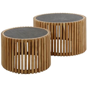 RINGO-Living Beistelltisch Couchtisch Naika aus Akazienholz in Natur 2er Set, Möbel