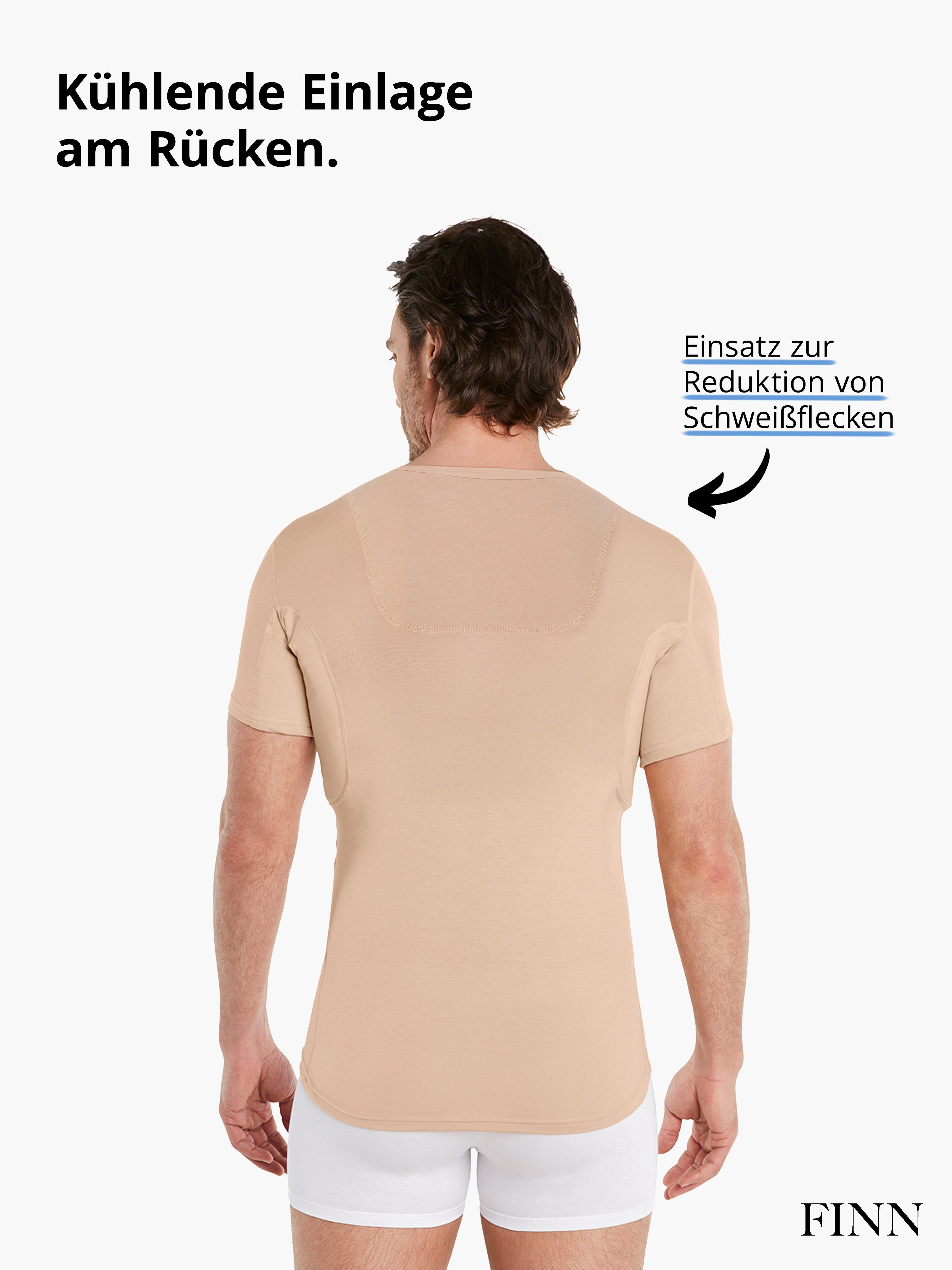 FINN Design Unterhemd Anti-Schweiß Shirt Herren mit Einlage am Rücken und Achselpads Schutz vor Schweißflecken und Schweißgeruch – Bild 3 von 5