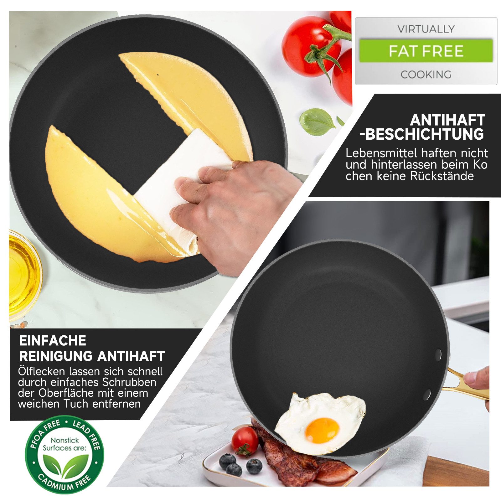 HOMELUX Topf-Set Töpfe Set Induktions, Aluminiumguss Kochtopfset mit Deckel, Aluminium (Set, Töpfe Set mit Glasdeckel), Induktion