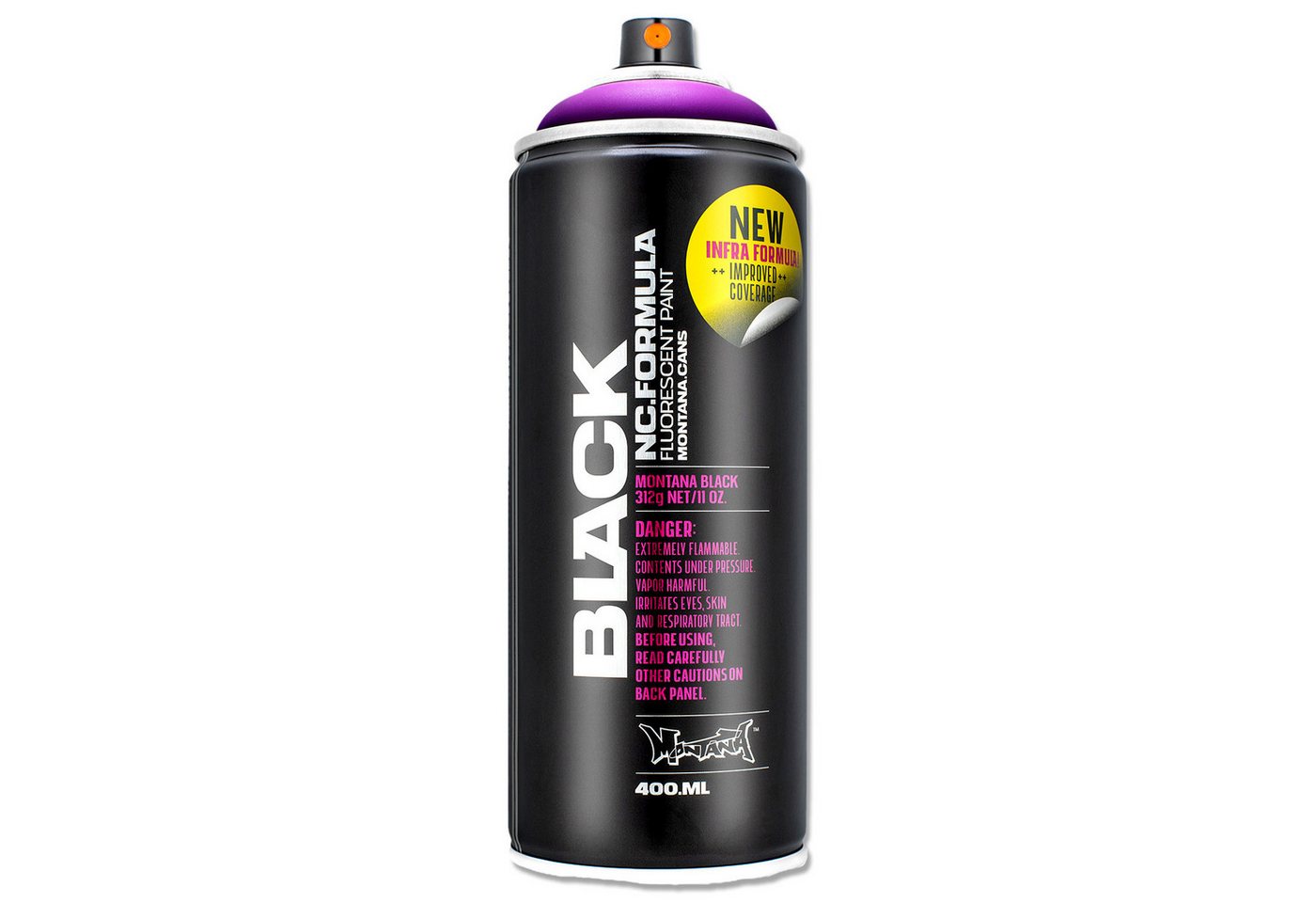 Montana Cans Sprühlack Spraydose Neon 400ml fluoreszierend, 6 Farben, Montana BLACK INFRA