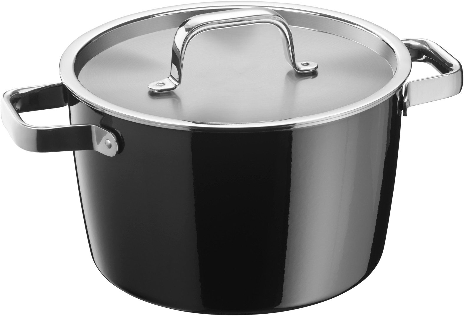 WMF Fleischtopf Fusiontec Aromatic Kochtopf, 22 cm, Schwarz, Fusiontec (1x Fleischtopf mit Deckel 22 cm (Volumen 4,7l, Höhe 14 cm) - optimal für Herdplatten mit Ø 18 cm, 1-tlg., 1x Fleischtopf mit Deckel 22 cm - optimal für Herdplatten mit Ø 18 cm), Made in Germany, backofengeeignet, wärmereduzierende Griffe