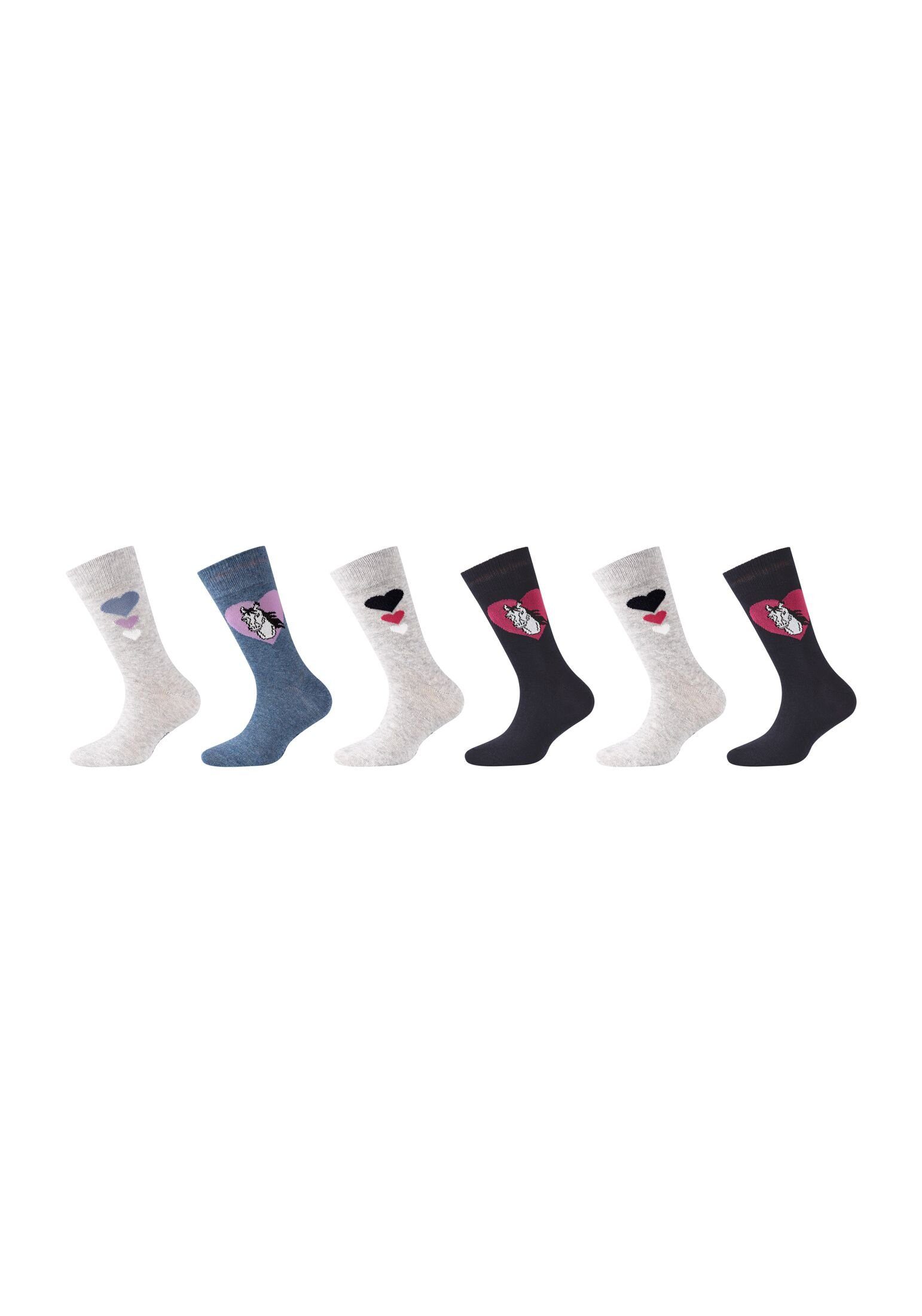 Camano Socken Pferdemotive Hübsche Pferdefans: Für 6er Socken Pack, fröhlichen Farben in