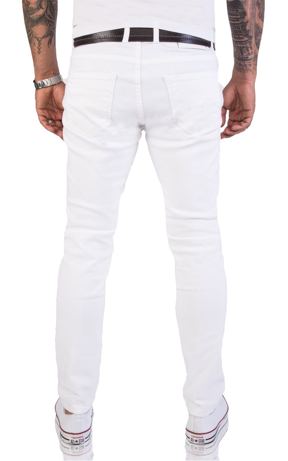 Rock Herren Creek Jeans Weiß Fit RC-2155 Slim Slim-fit-Jeans