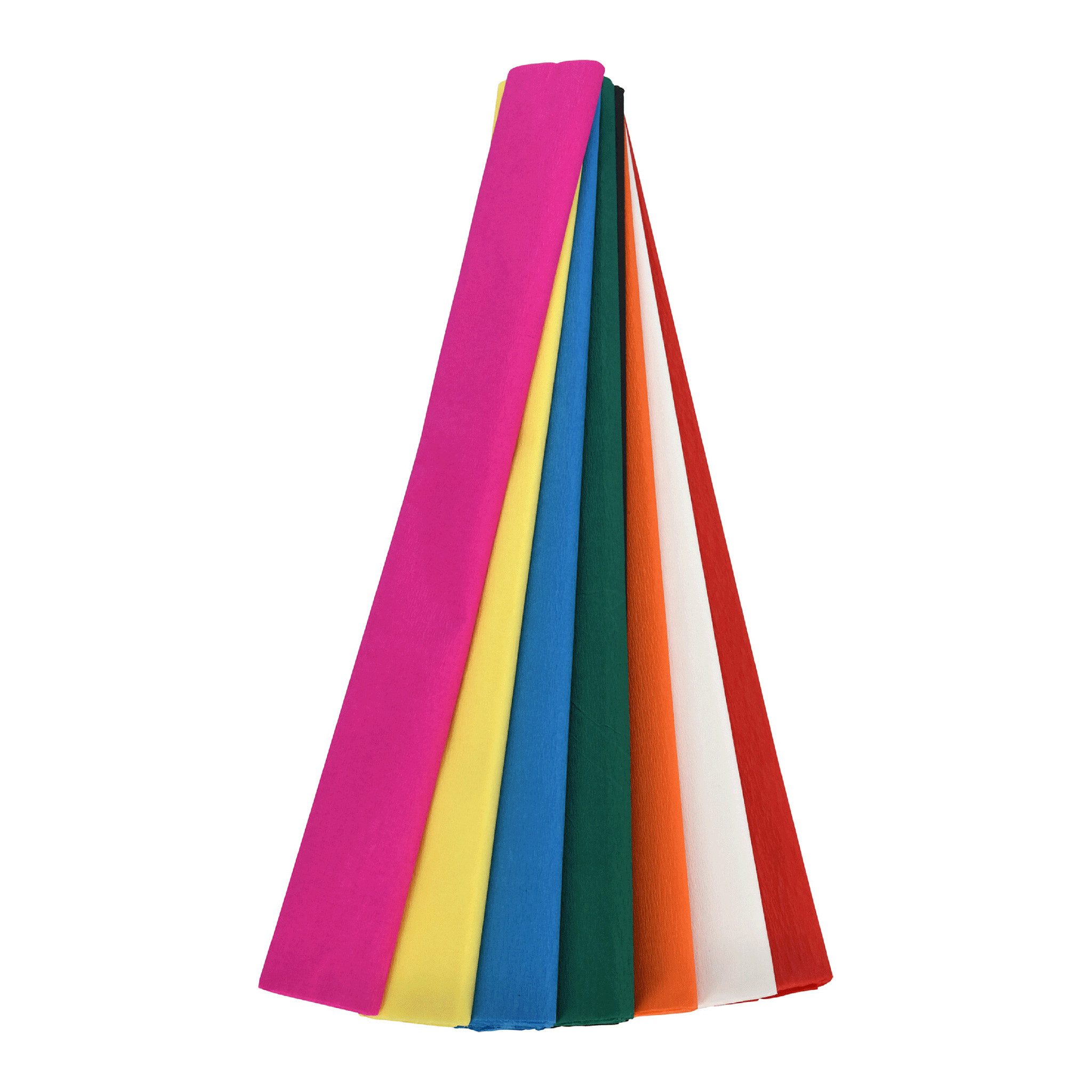 Free & Easy Designpapier, Krepppapier 45,5 x 200 cm 8 Bögen Bunt Mix