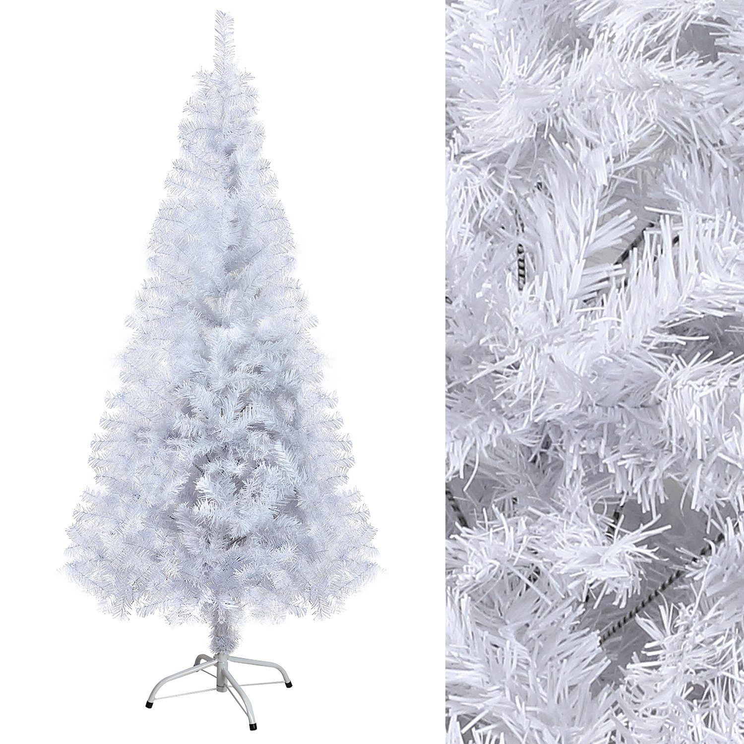 120cm-180cm Weihnachtsbaum XM-3-9, Tannenbaum SunJas Ständer weiß Christbaum Weihnachtsbäume mit Künstlicher