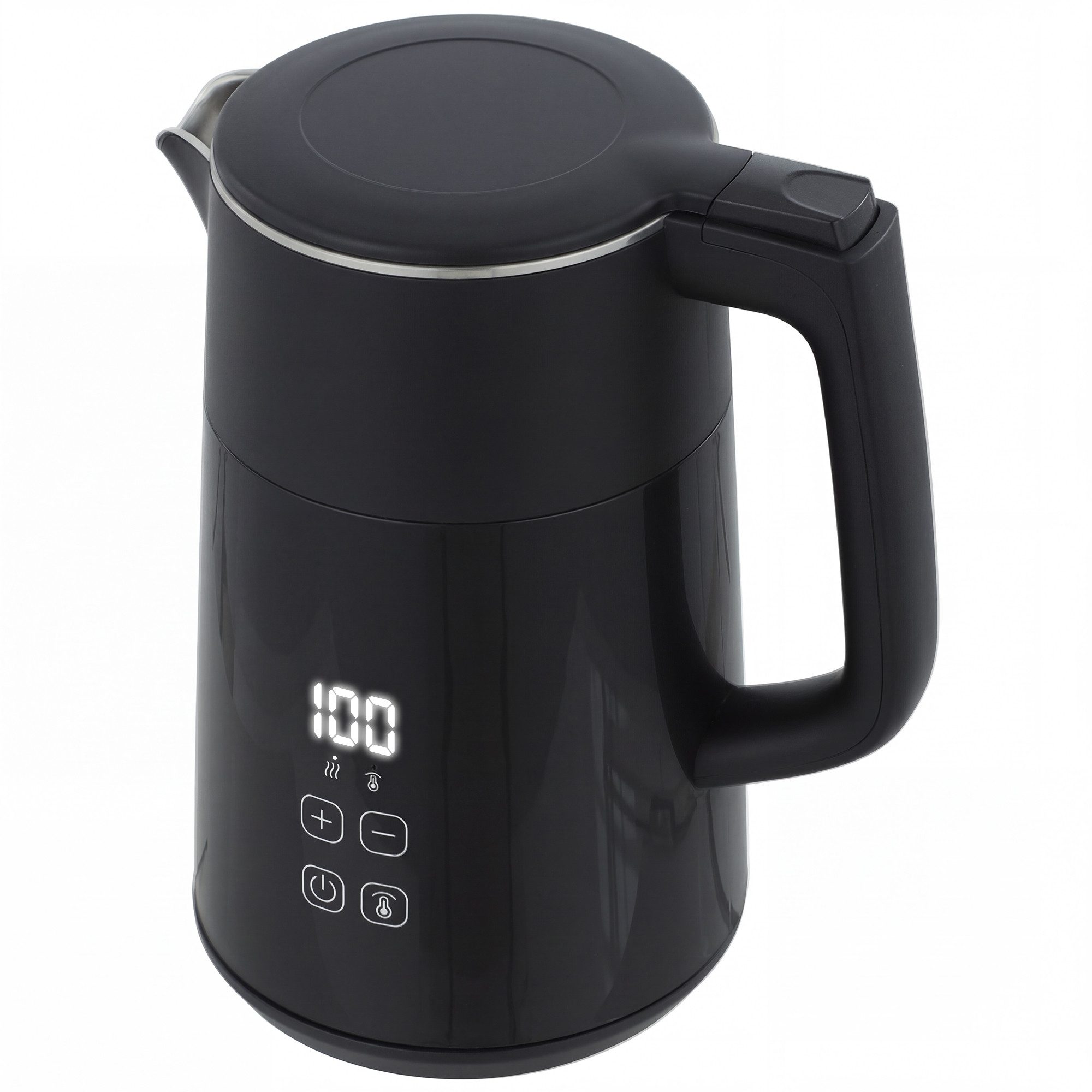 HOMCOM Wasserkocher Elektrischer Schnellkochend, 2200W, mit LED-Display, Schwarz, 1.7 l, 3000 W, PTFE-freier Edelstahl, elektronische Temperatureinstellung – Bild 2 von 5