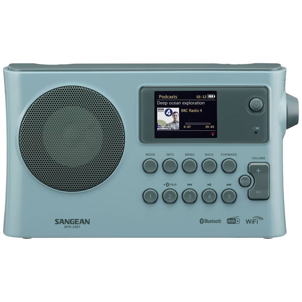 Sangean WFR-28BT Internet Tischradio DAB+, FM WLAN, Bluetooth®, AUX Radio (Akku-Ladefunktion, Spotify)