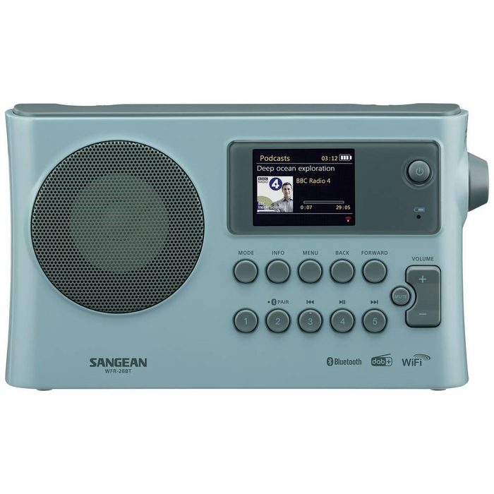Sangean WFR-228BT Internet-Tischradio Light Blue Radio (Akku-Ladefunktion Spotify)