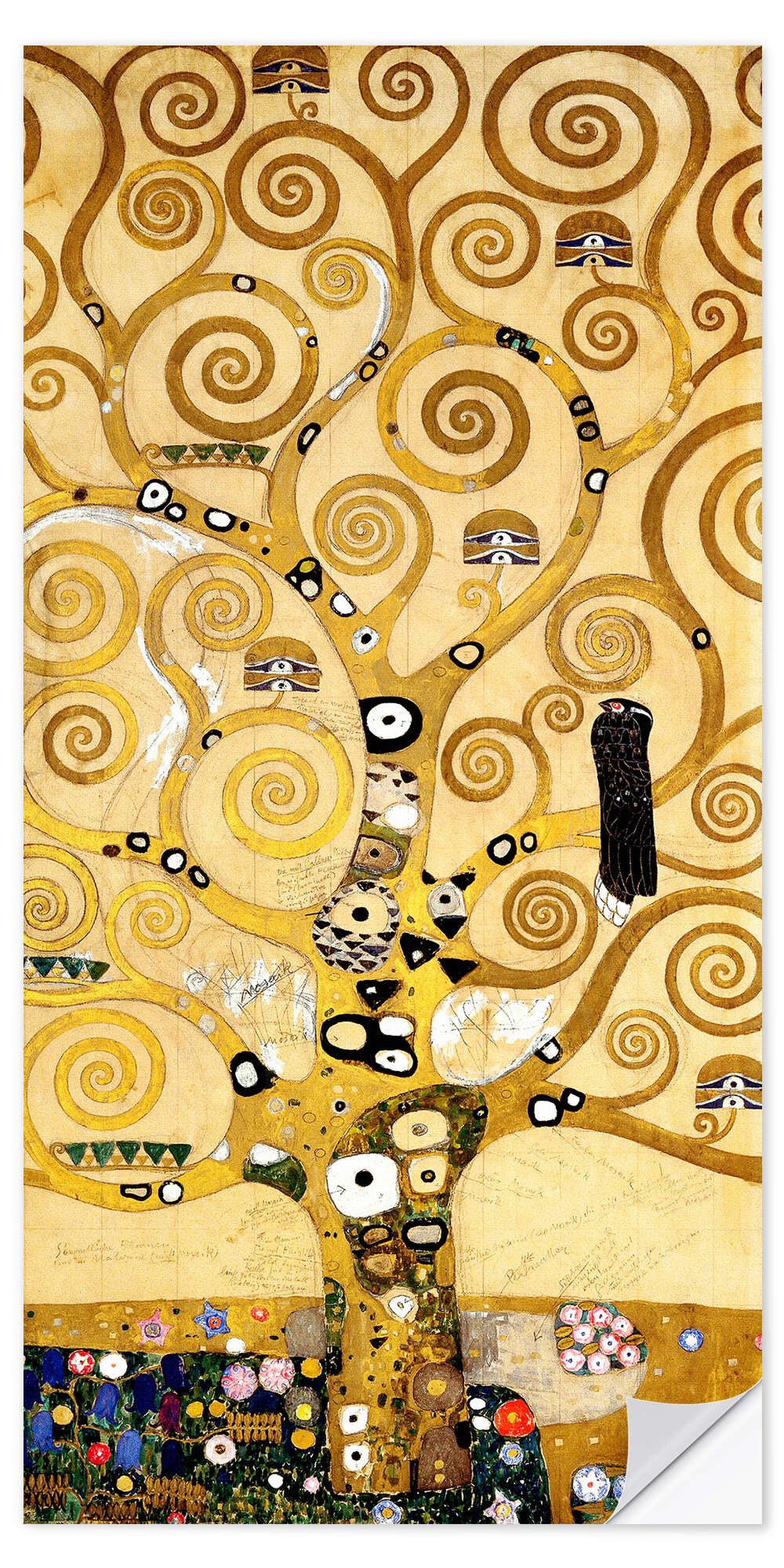 Posterlounge Wandbild Der Lebensbaum (Mittelteil), Gustav Klimt, erhältlich als Poster, Leinwandbild, Wandsticker oder Acrylglasbild