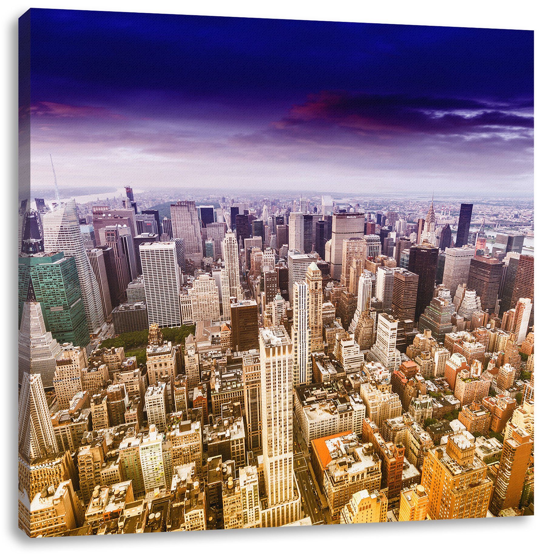 Pixxprint Leinwandbild Skyline New York, Skyline New York (1 St), Leinwandbild fertig bespannt, inkl. Zackenaufhänger