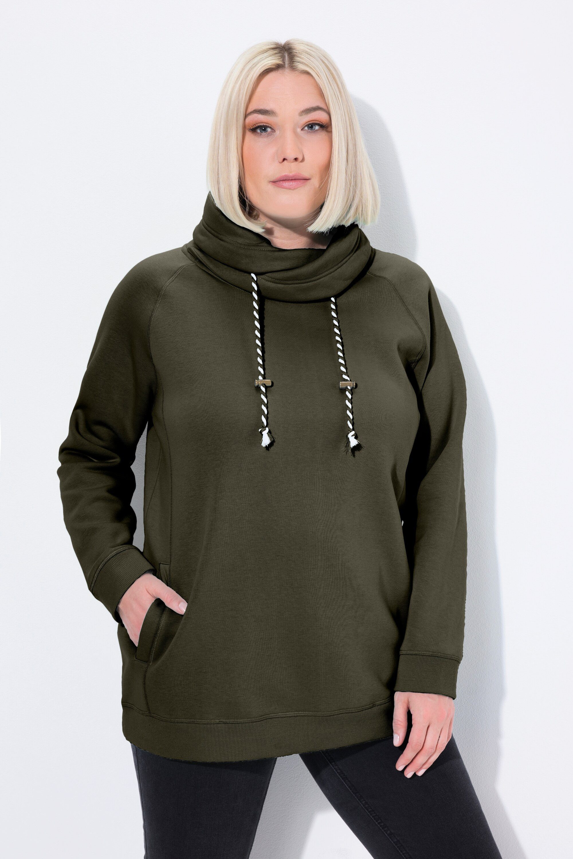 Ulla Popken Sweatshirt Bis 64 Sweatshirt mit Stehkragen Pullover günstig online kaufen