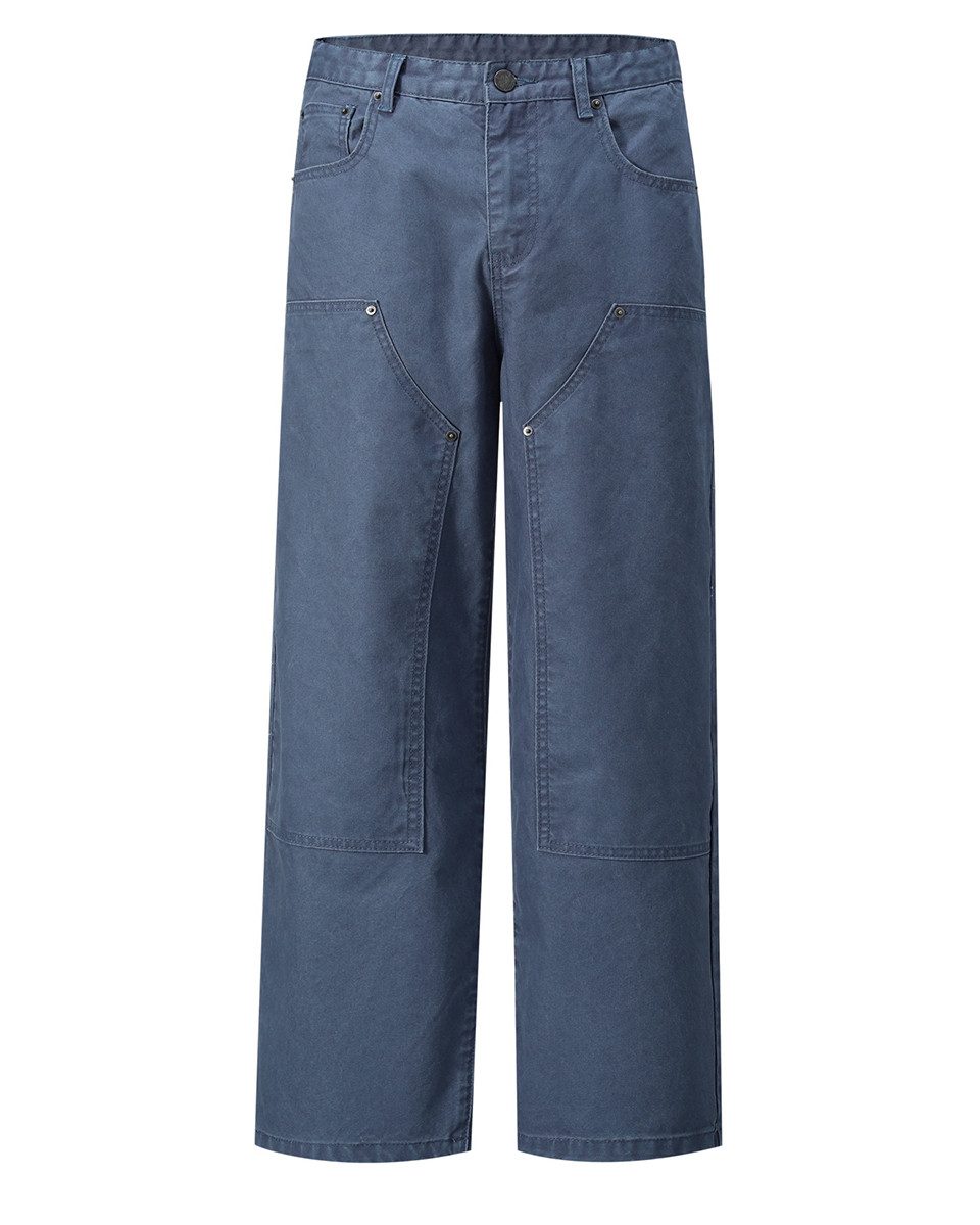 YOUTHUP Cargohose Herren Jeans Loose Fit Lange Regular-Fit im Unifarben Used‑Waschung Stil für alle Jahreszeiten geeignet