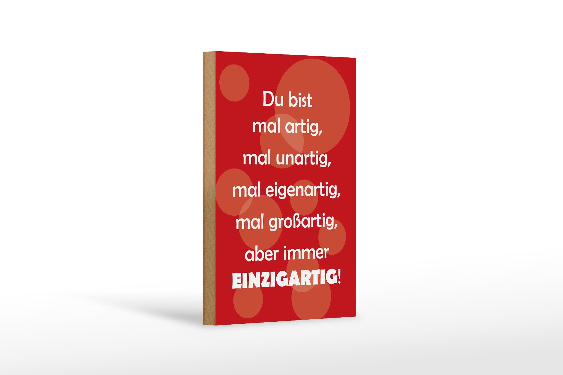 Holzbild Spruch 12x18cm Du bist Einzigartig